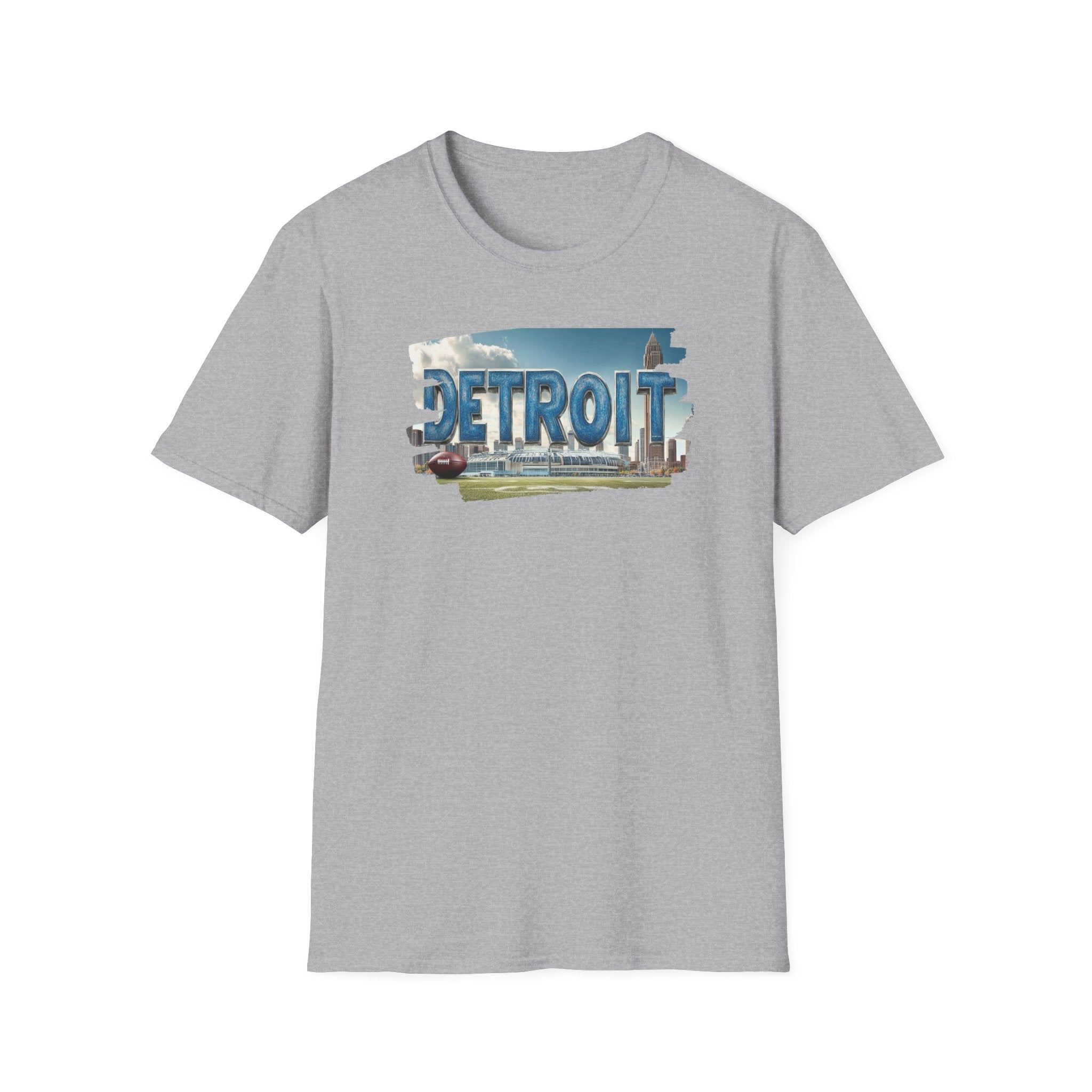 Detroit city skyline brushstroke T-Shirt | Motor City typography