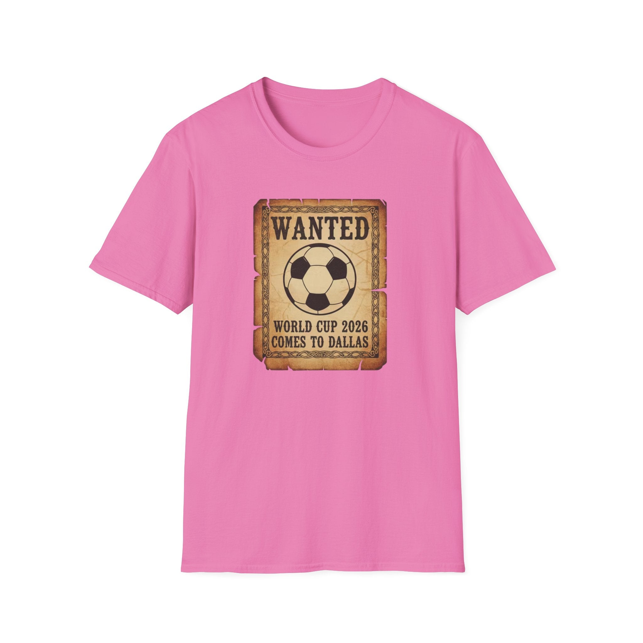 Wanted Soccer Poster T-Shirt — World Cup 2026 Comes to Dallas