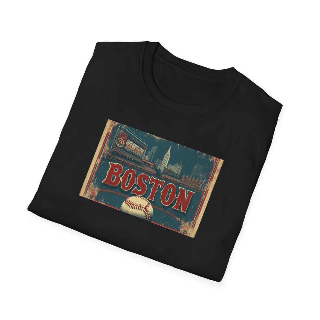 Vintage Boston postcard T-Shirt | city skyline, retro travel design