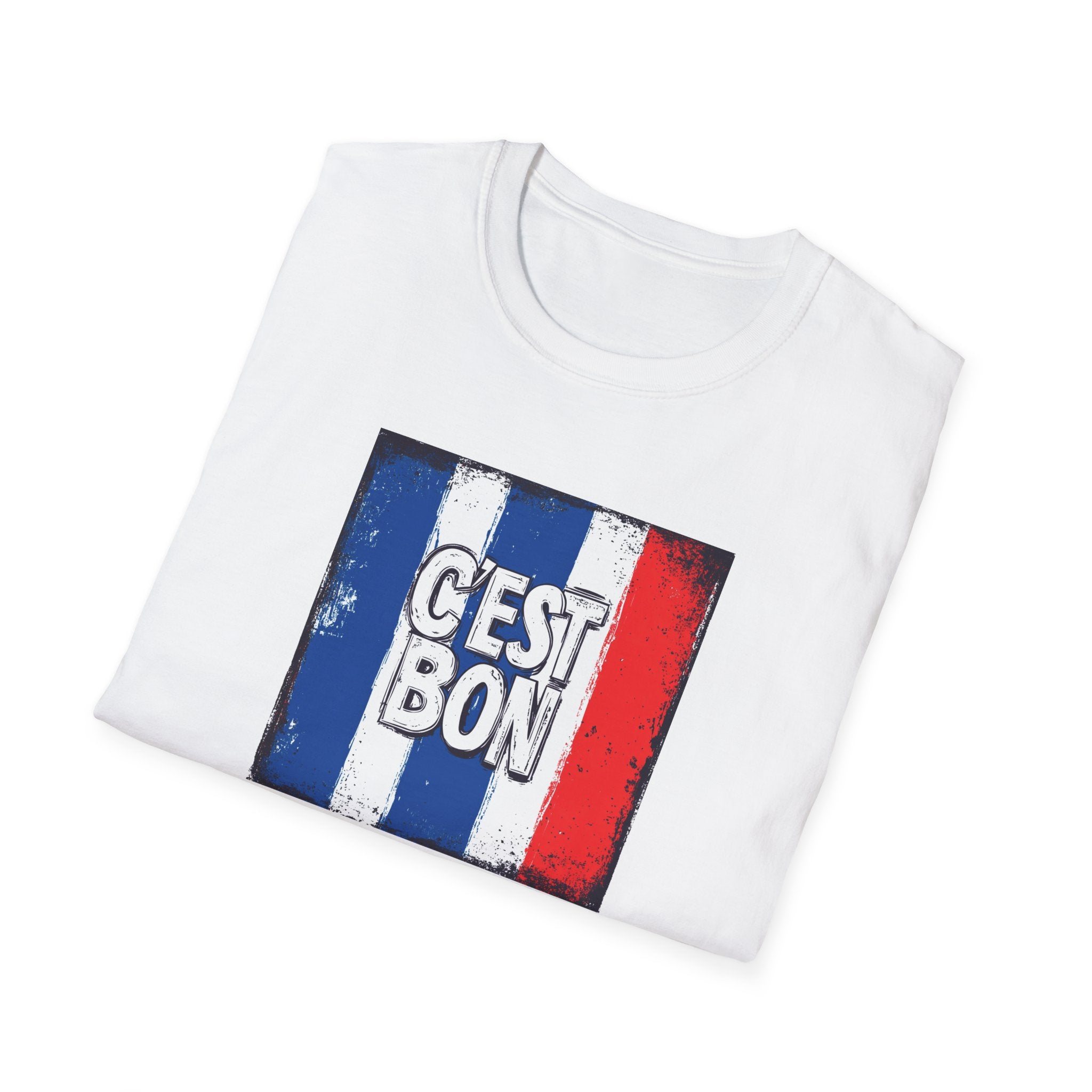 Cest Bon T-Shirt | French Flag Graphic, Vintage Tricolor Design