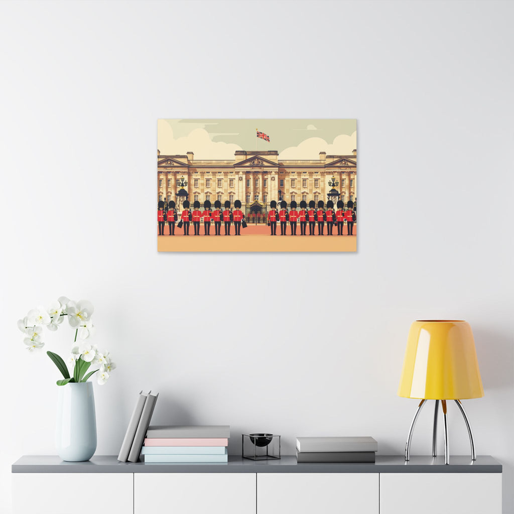 Buckingham Palace Guards Canvas Wall Art — British Royal Guard Illustration