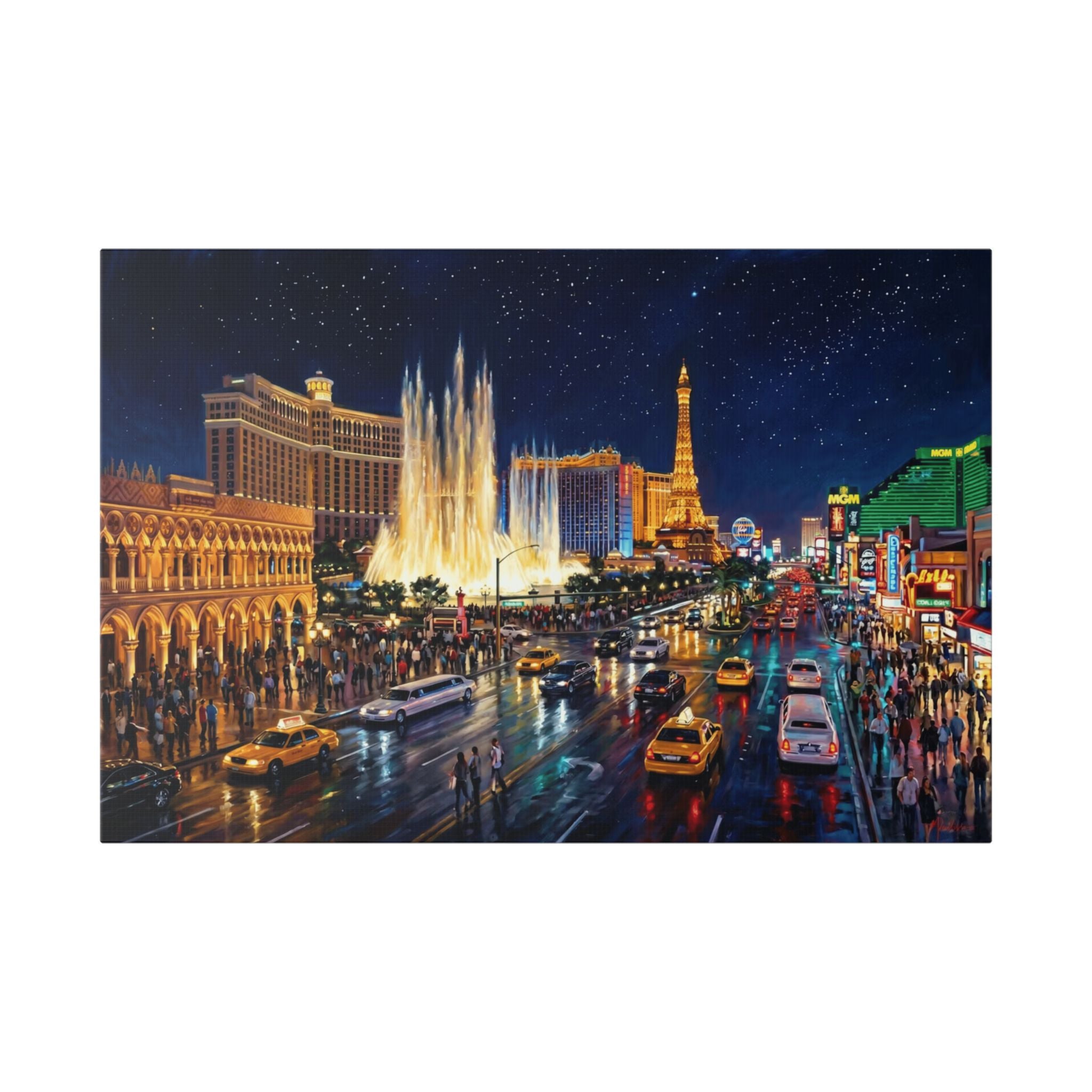 Las Vegas Nightscape Canvas Print — Iconic Strip Skyline Wall Art