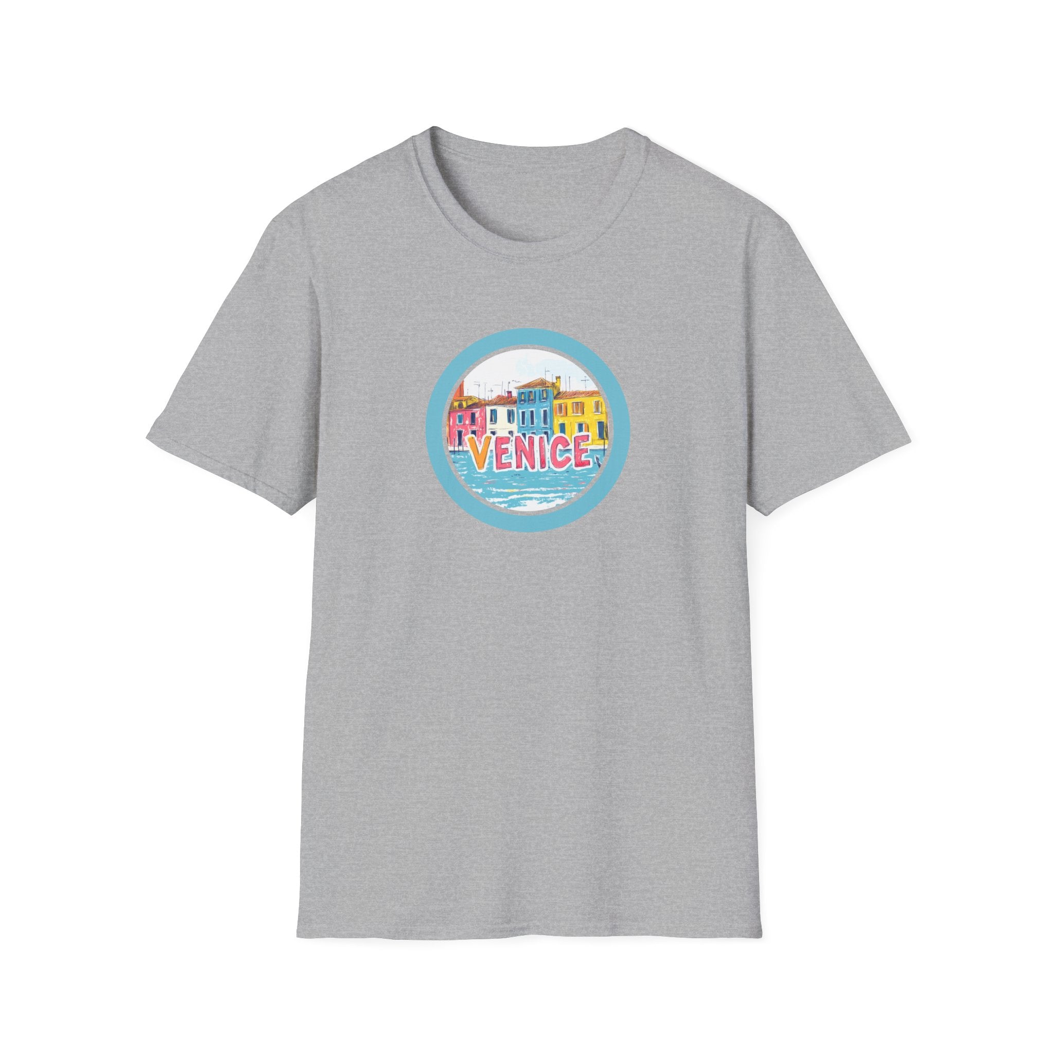 Colorful Venice Canal Illustration T-Shirt | Travel Souvenir
