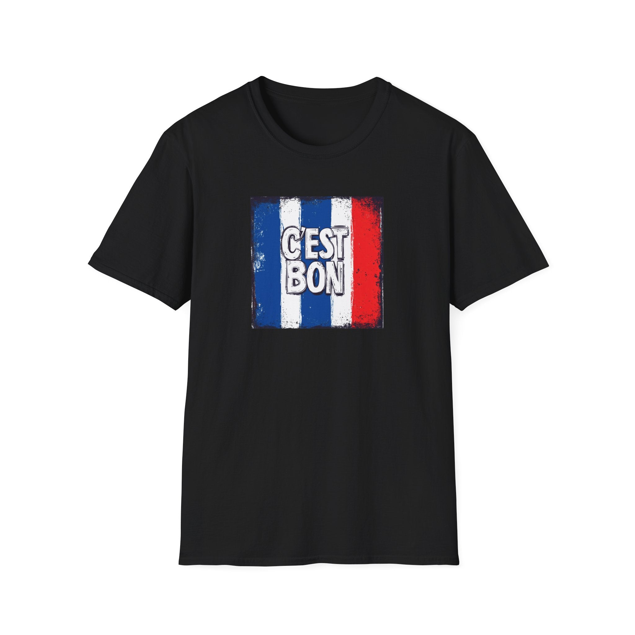 Cest Bon T-Shirt | French Flag Graphic, Vintage Tricolor Design
