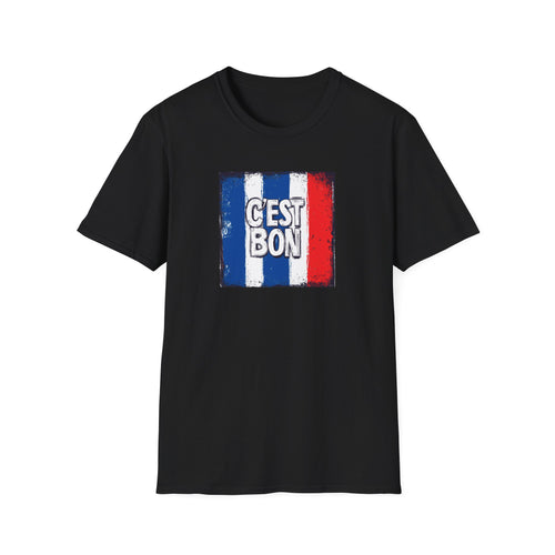 Cest Bon T-Shirt | French Flag Graphic, Vintage Tricolor Design