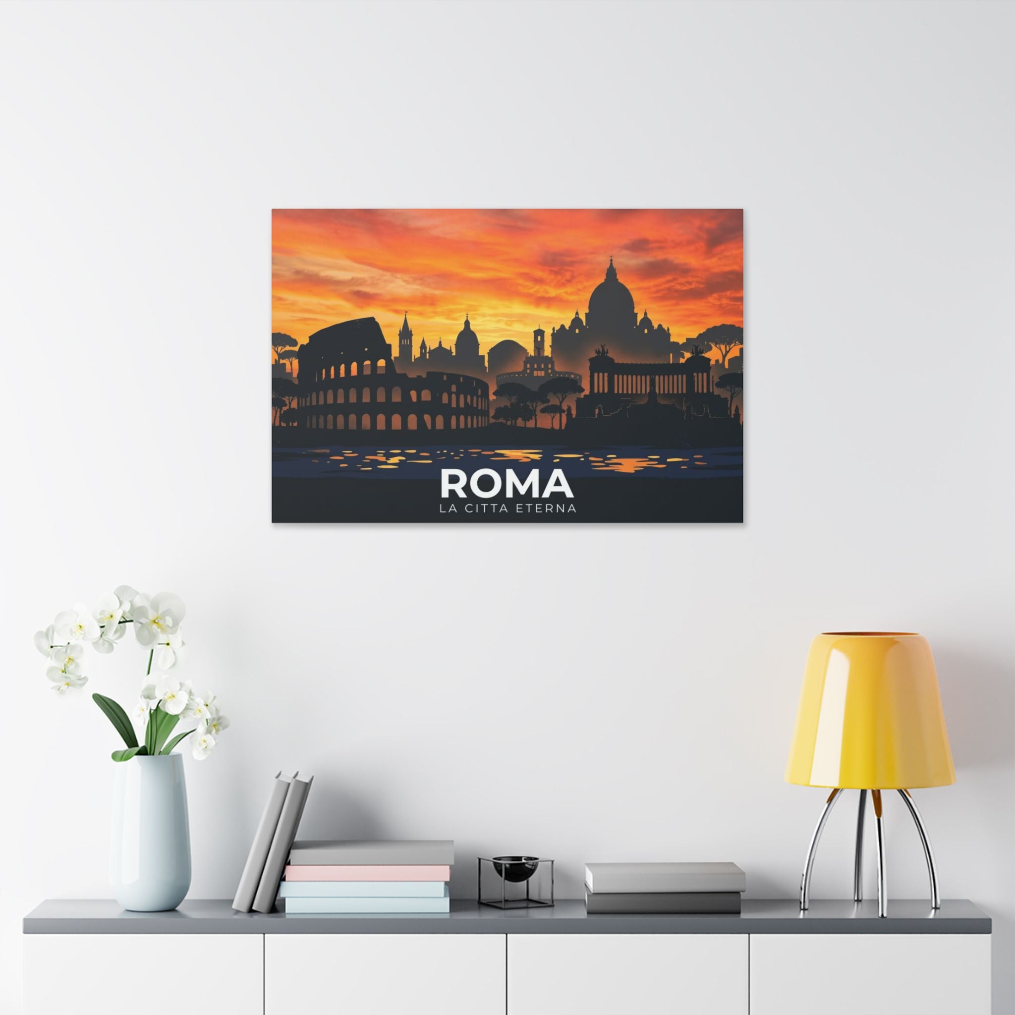 Roma Sunset Canvas Print — ROMA La Città Eterna Wall Art