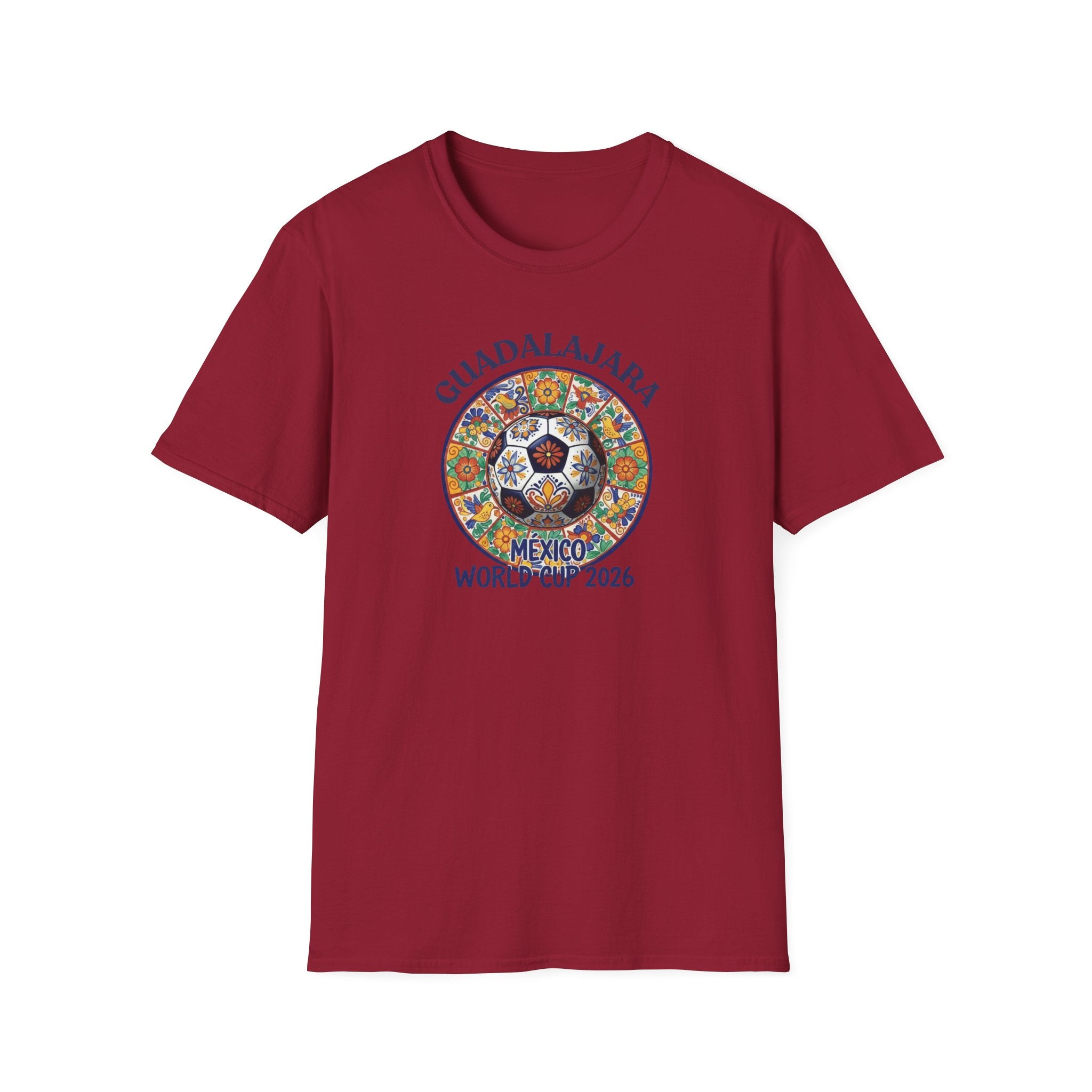 Guadalajara Mexico World Cup 2026 Soccer T-Shirt — Colorful Aztec Ball Design