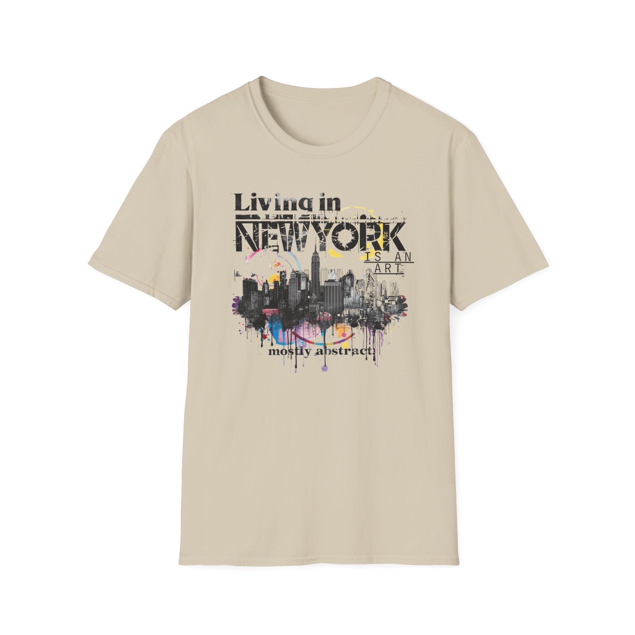 New York Skyline T-Shirt — 'Living in New York' Urban Watercolor Tee
