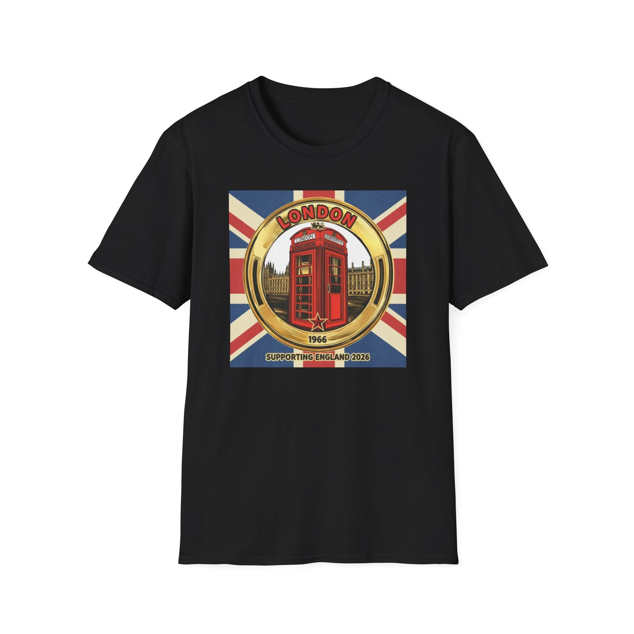 London Phone Booth T-Shirt World Cup 2026 — Vintage Union Jack Travel Supporters Tee
