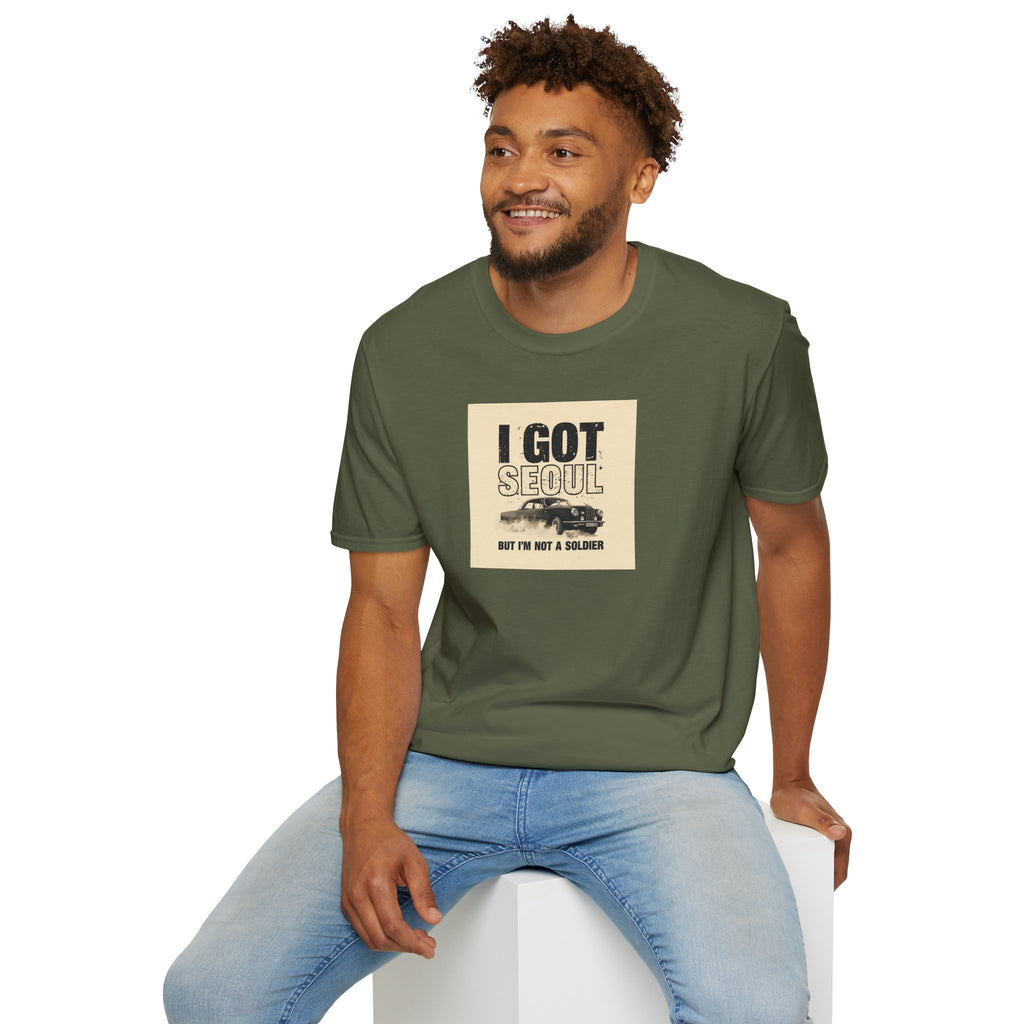 Seoul Travel Tee — "I Got Seoul But I’m Not A Soldier" Vintage Korea Souvenir T-Shirt