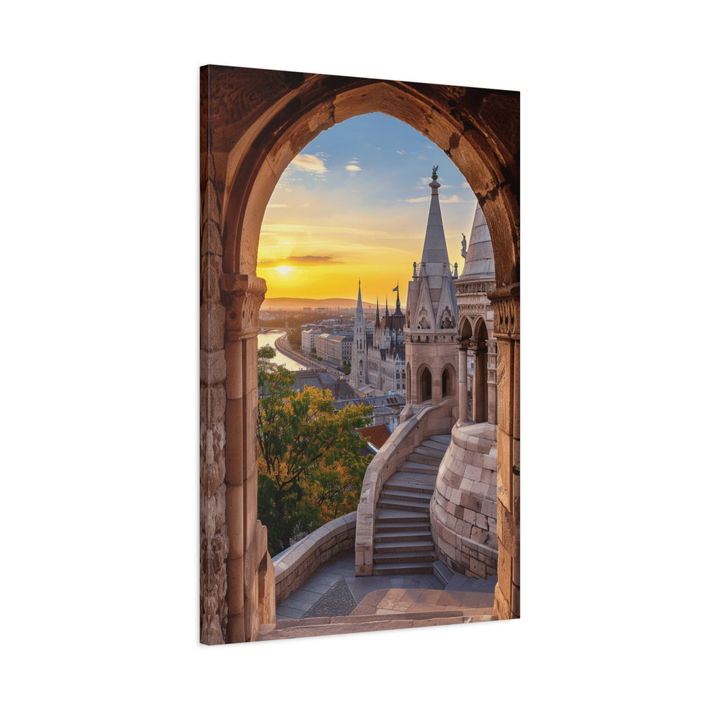 Budapest Fisherman's Bastion Sunset Canvas