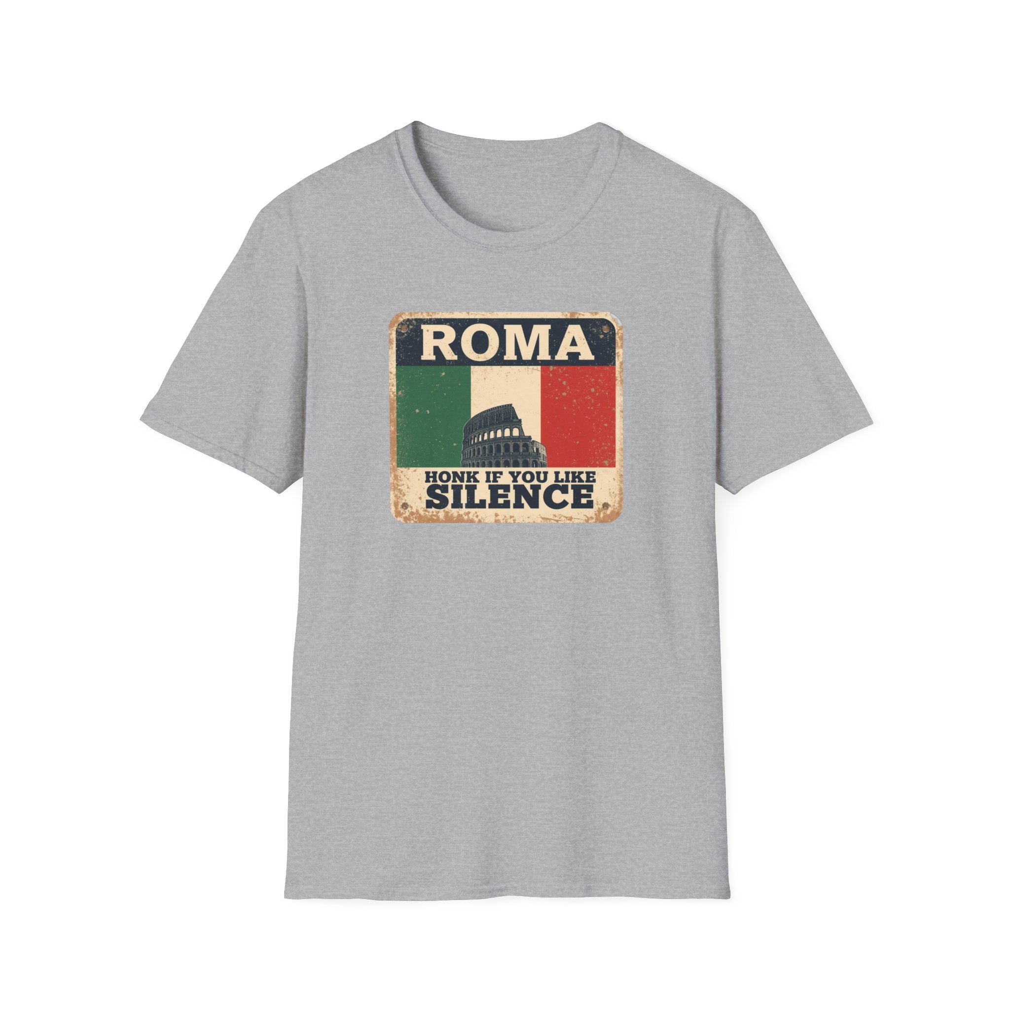 Roma Vintage Italy T-Shirt — "Honk If You Like Silence" Retro Rome Tee