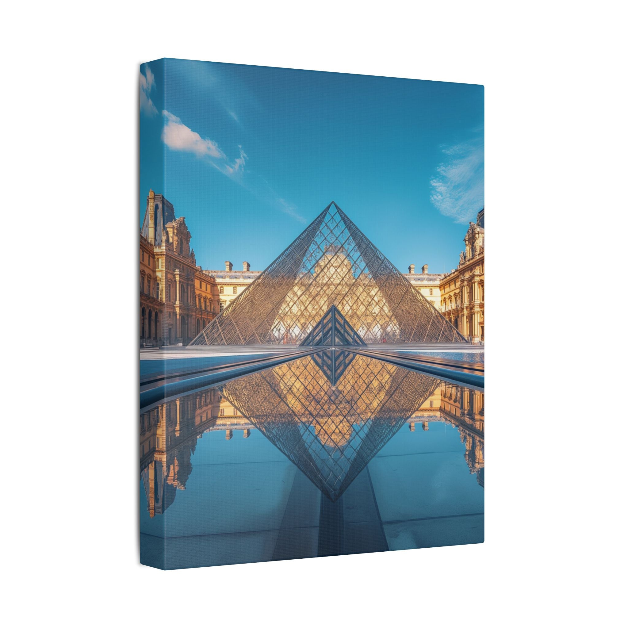 Louvre Glass Pyramid Canvas Print — Paris Travel Wall Art