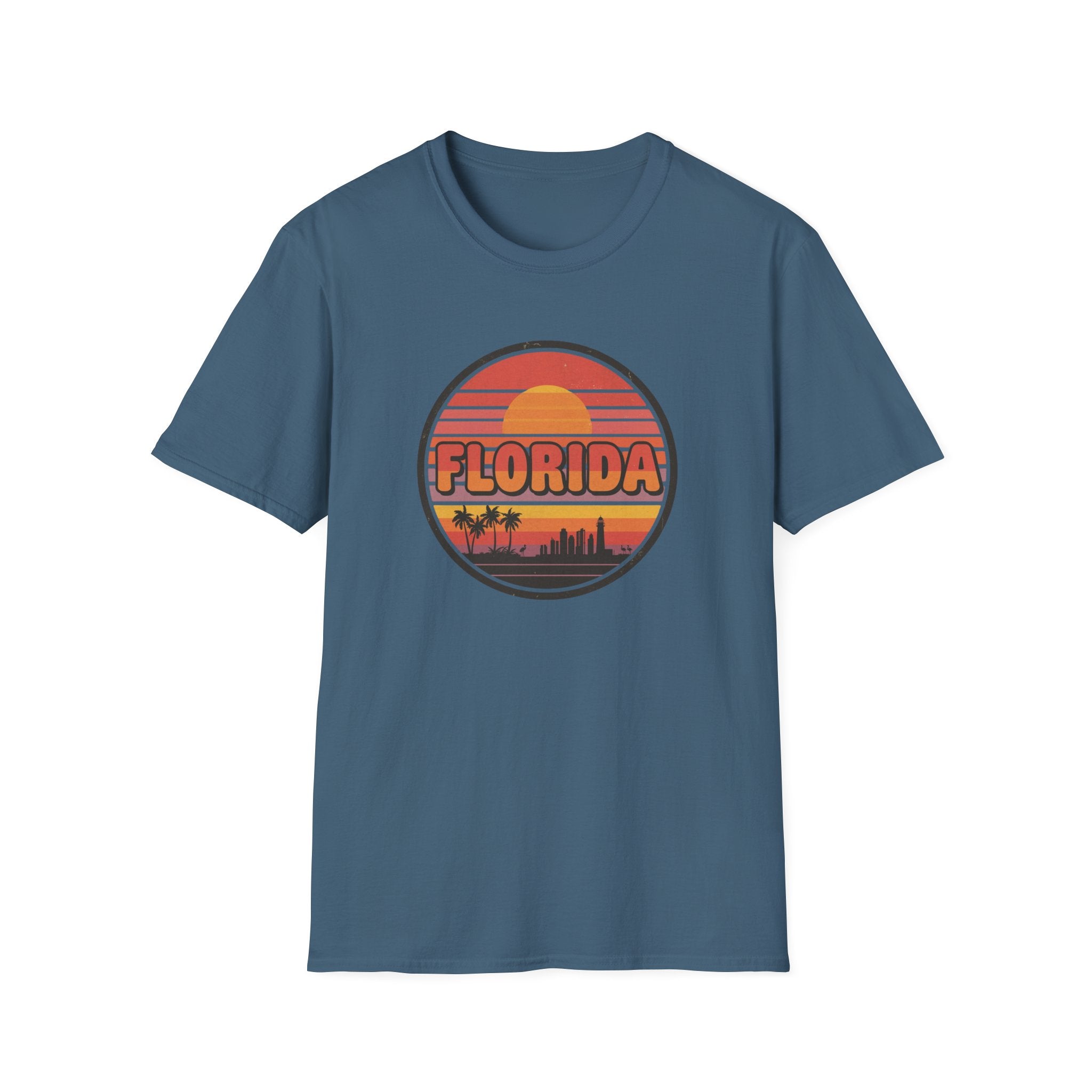 Florida Sunset T-Shirt — Retro Palm Beach Skyline Tee