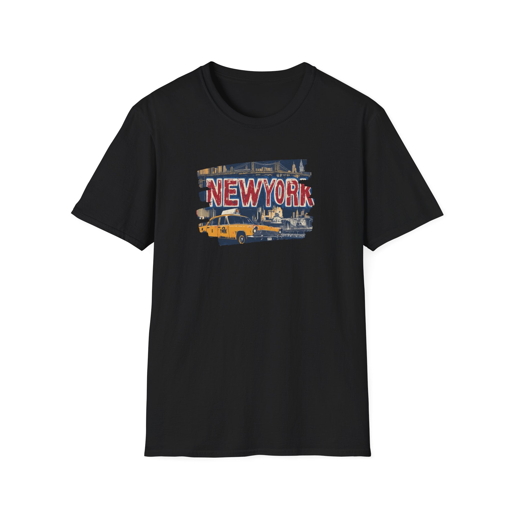 New York Taxi Skyline T-Shirt | NYC vintage cab illustration