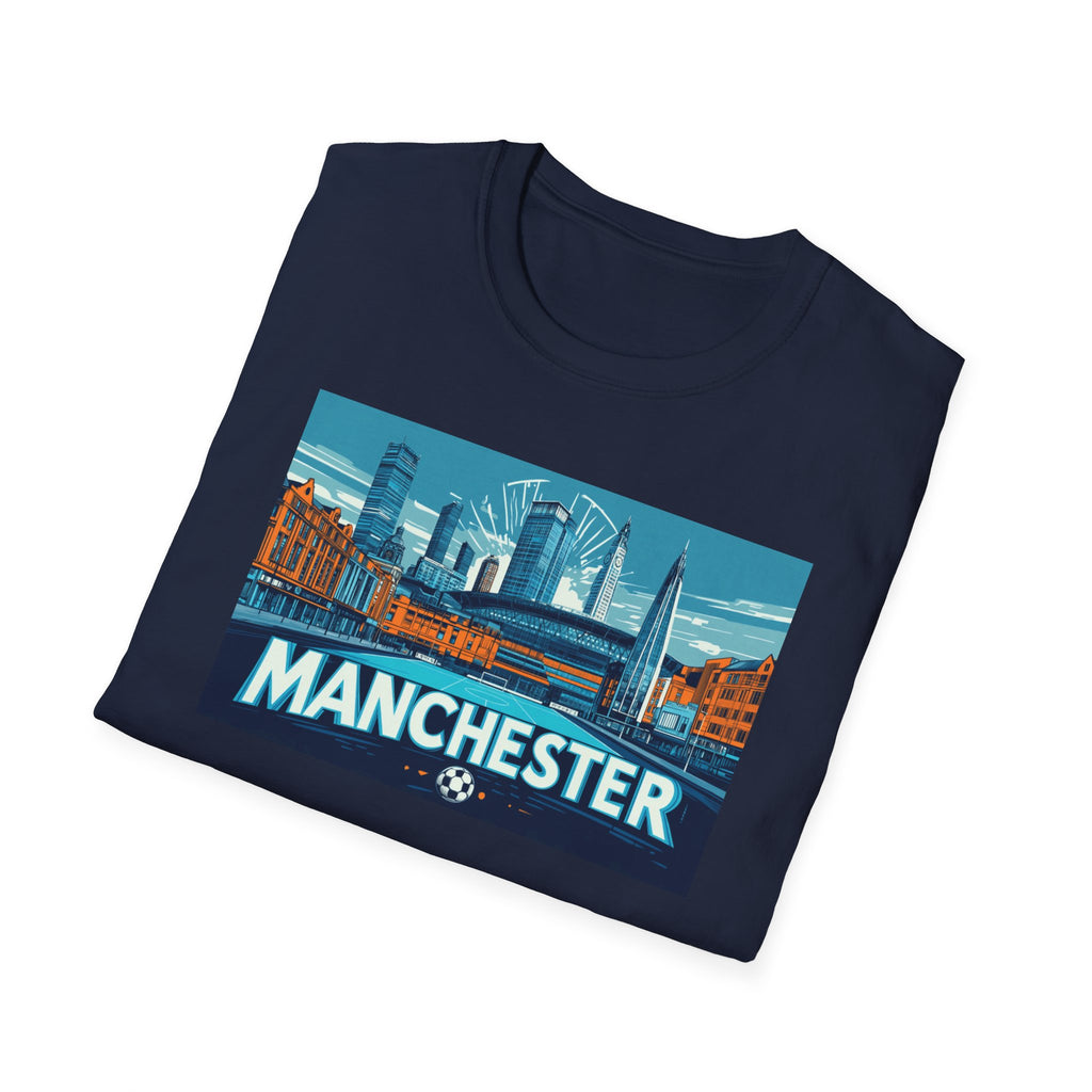 Manchester skyline T-Shirt | Cityscape graphic tee, England travel souvenir