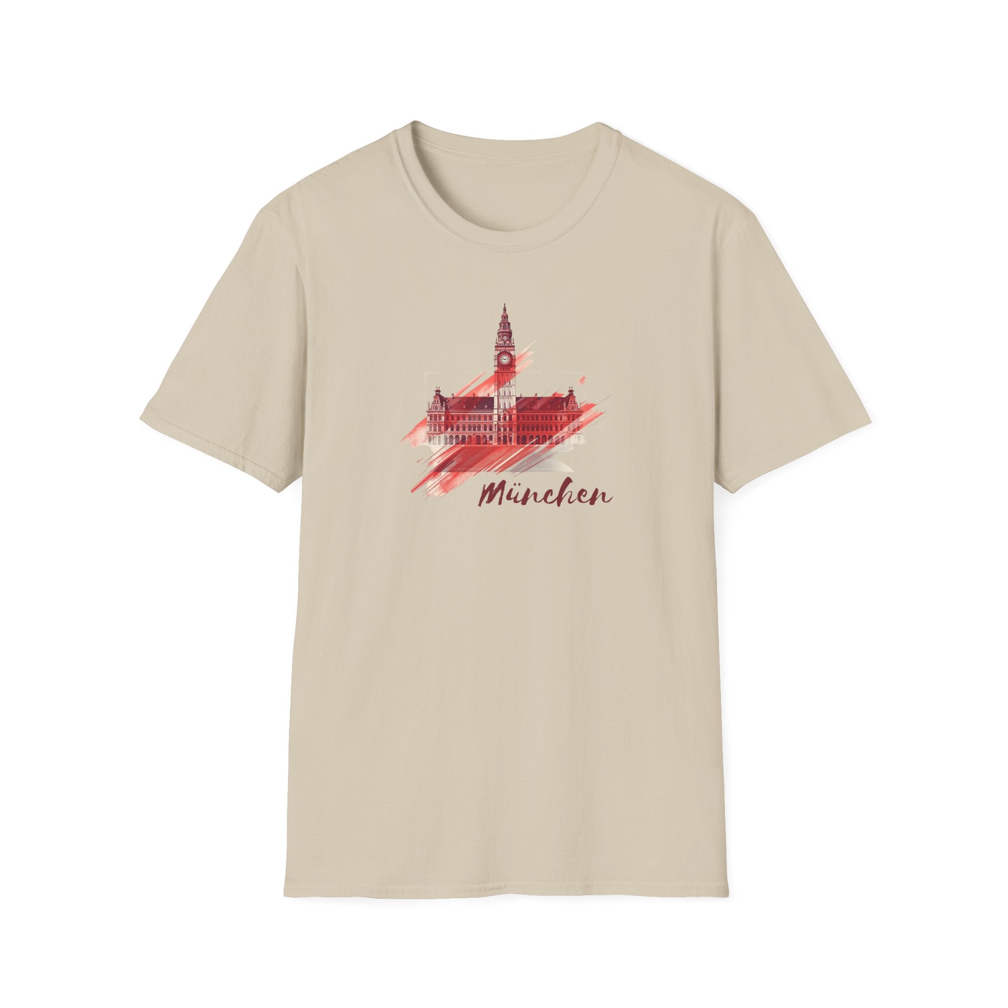 Munchen skyline brushstroke T-Shirt | Munich cityscape souvenir