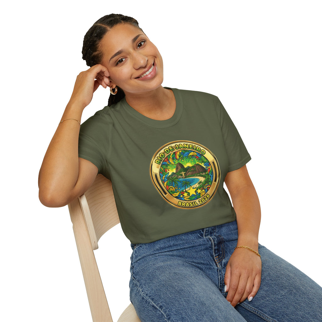 Rio de Janeiro Brazil Travel T-Shirt World Cup 2026 — Vintage Tropical Beach Badge
