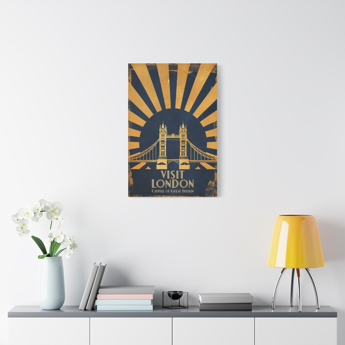 Canvas Wall Art — Vintage 'Visit London' Travel Poster