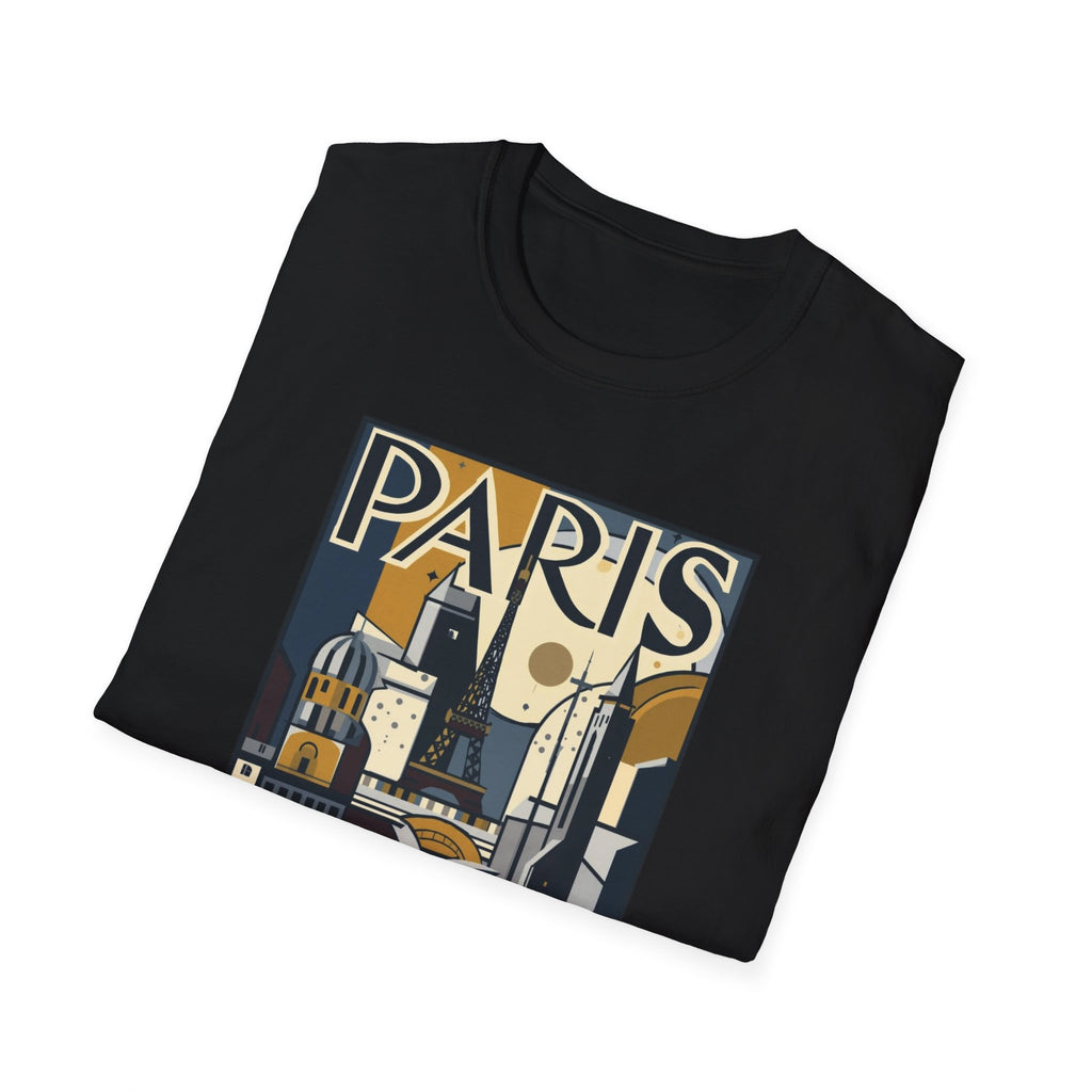 Paris Travel Poster T-Shirt — Retro Art Deco Cityscape Tee