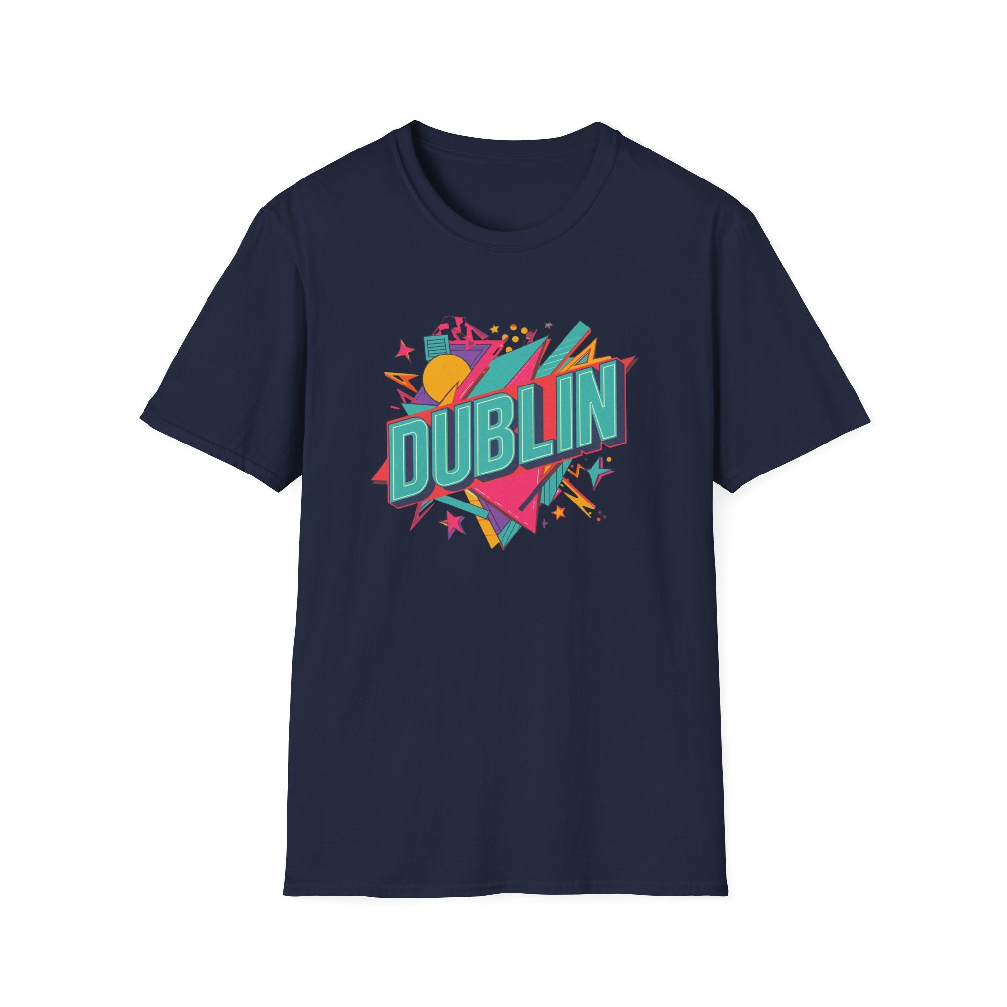 Dublin Retro Graphic T-Shirt — Bright 80s Style City Souvenir