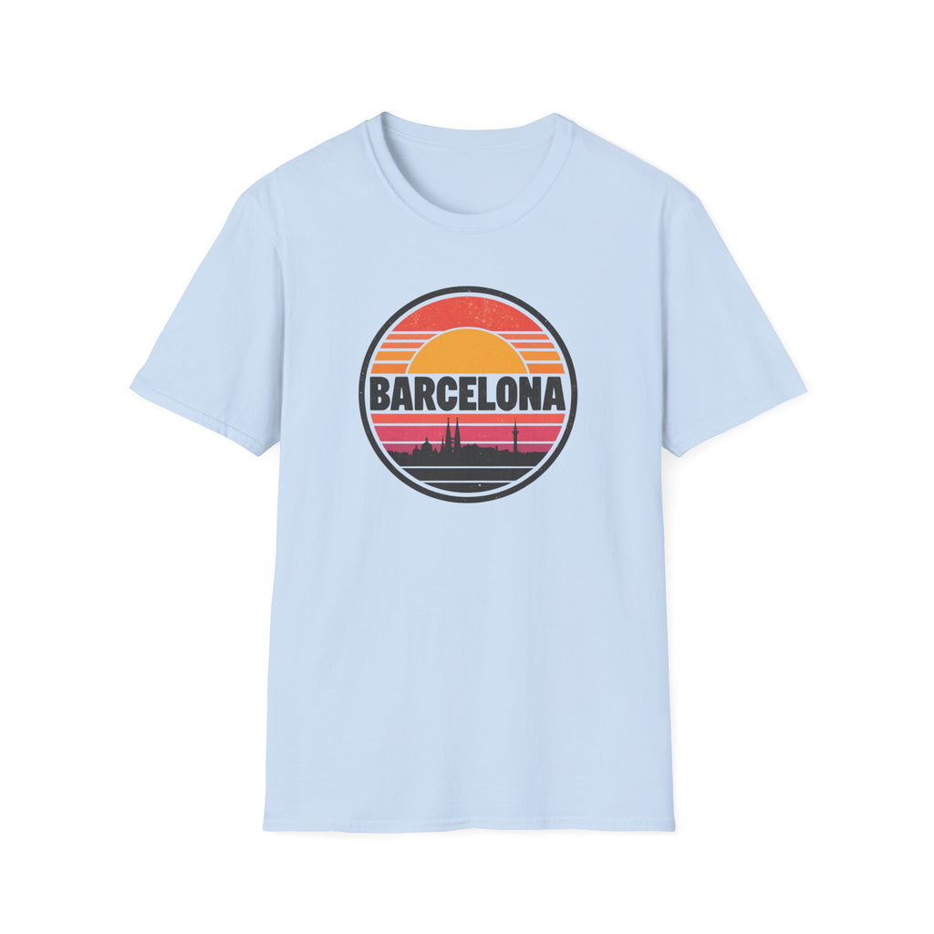 Barcelona Sunset T-Shirt — Retro Skyline Graphic Tee