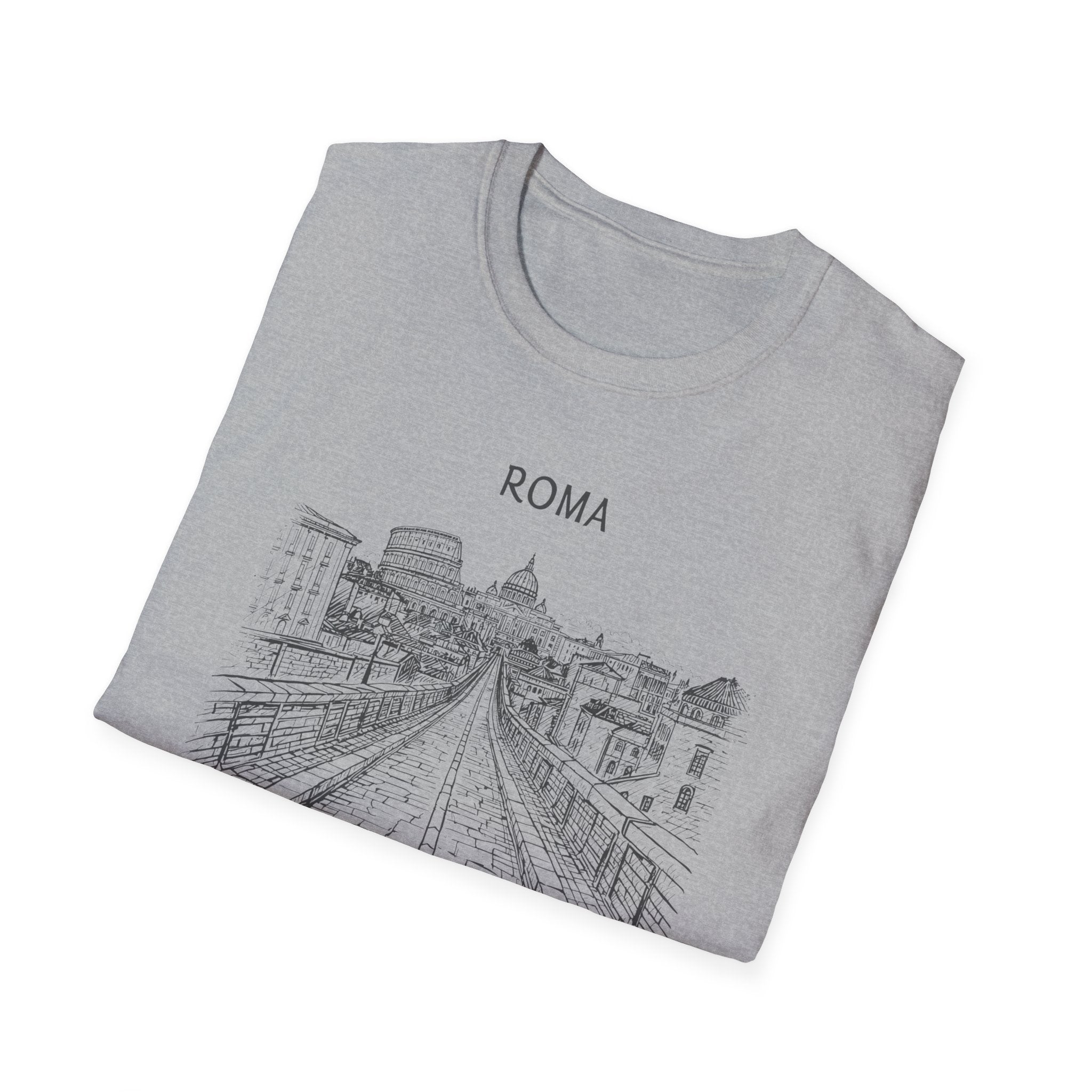 Rome skyline sketch T-Shirt | Ponte Sant'Angelo illustration, travel souvenir