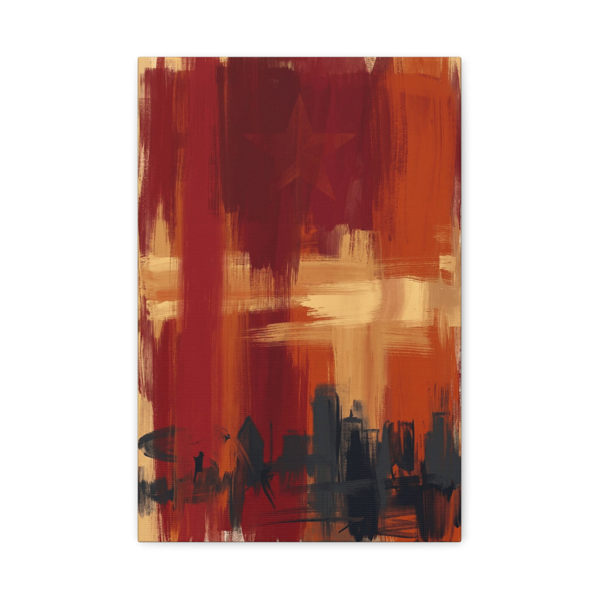 Abstract Sunset and colour field inspired by Dallas and Texas cultural identity