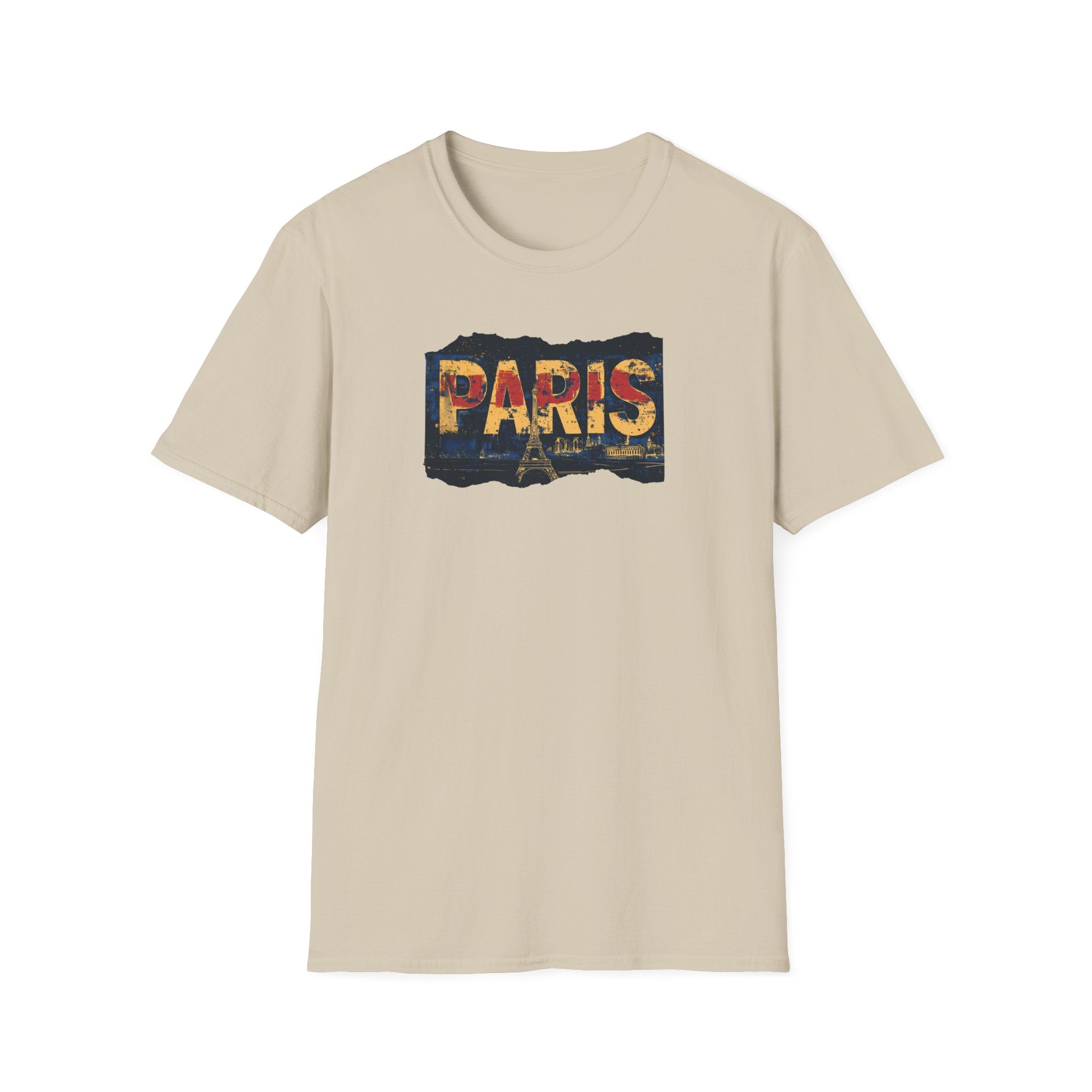 Paris Skyline Graphic T-Shirt | Vintage Textured Paris Design