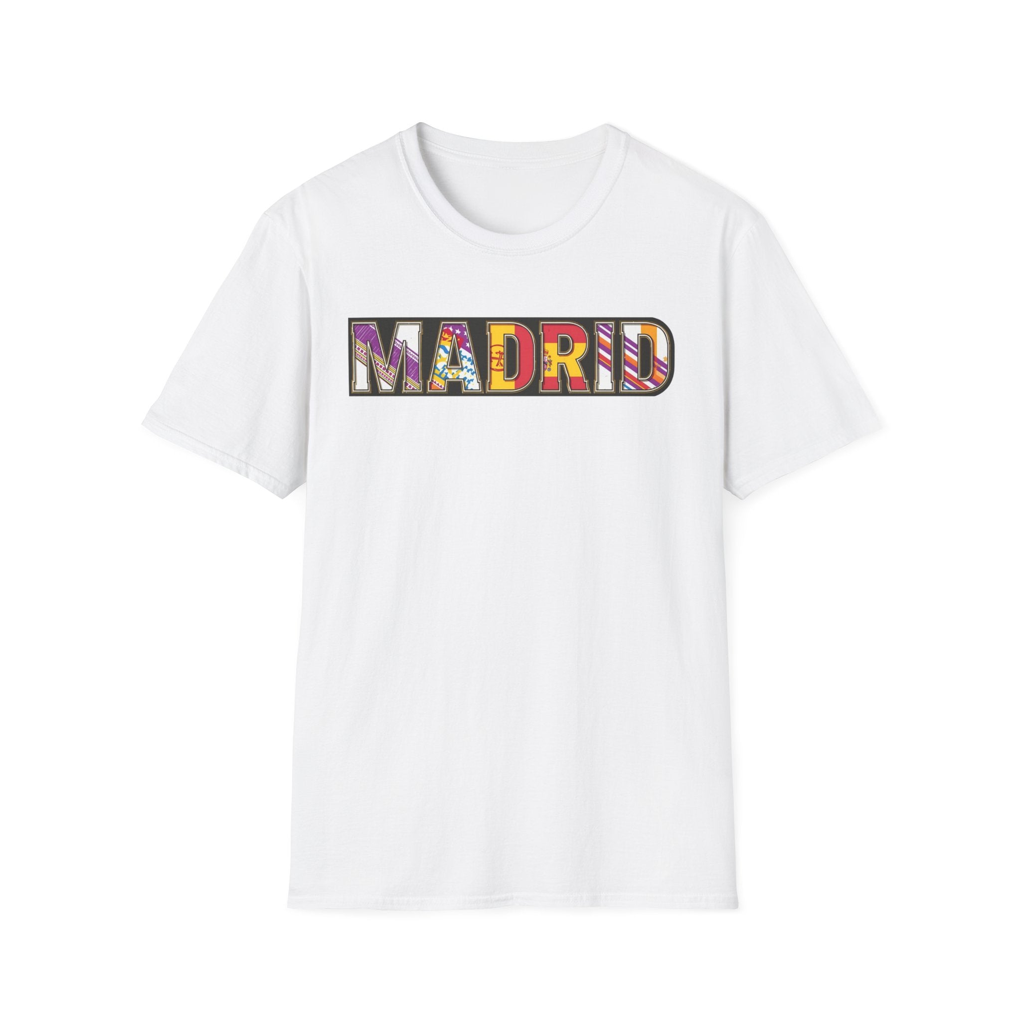 Madrid Colorful Lettering T-Shirt | City Typography Travel Shirt