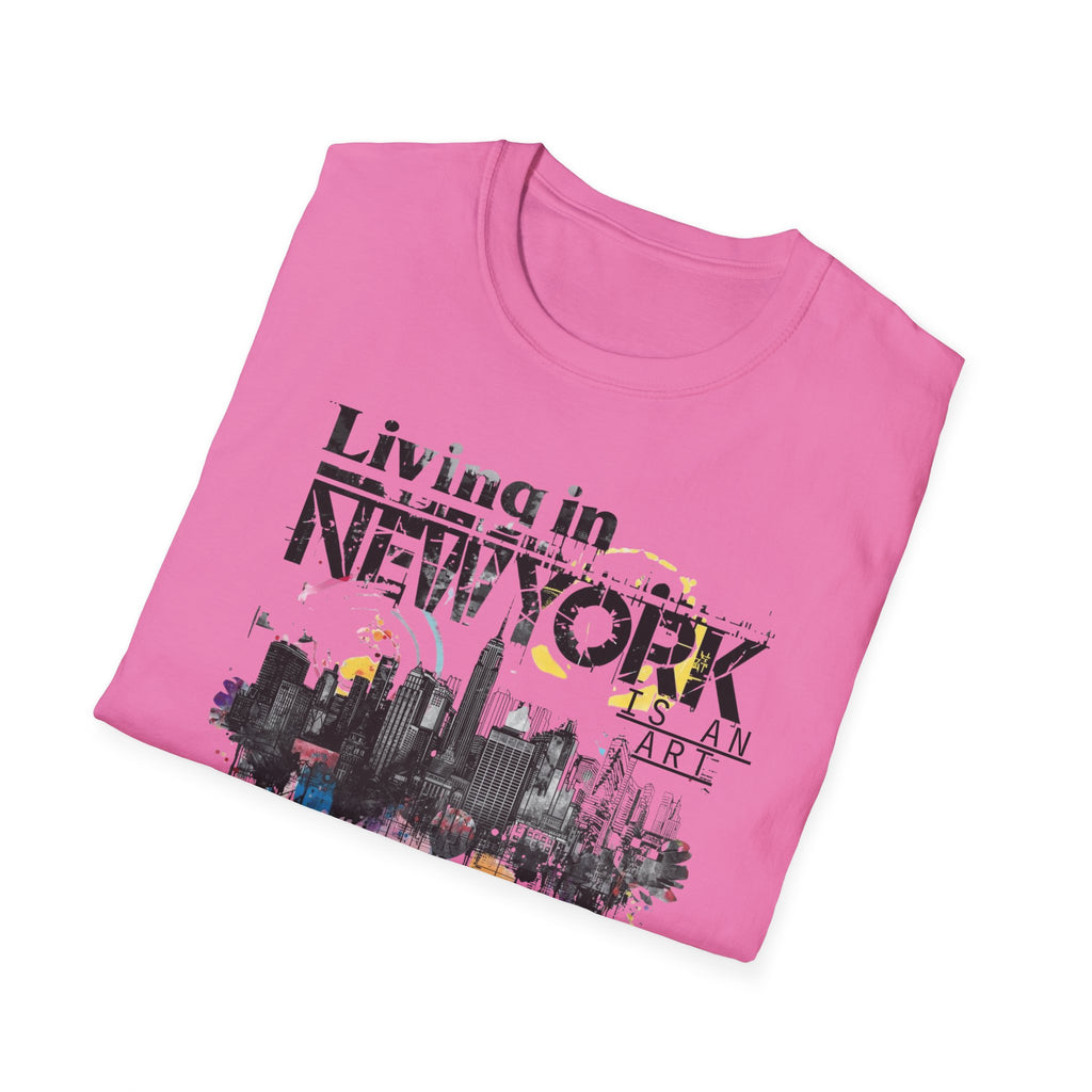 New York Skyline T-Shirt — 'Living in New York' Urban Watercolor Tee