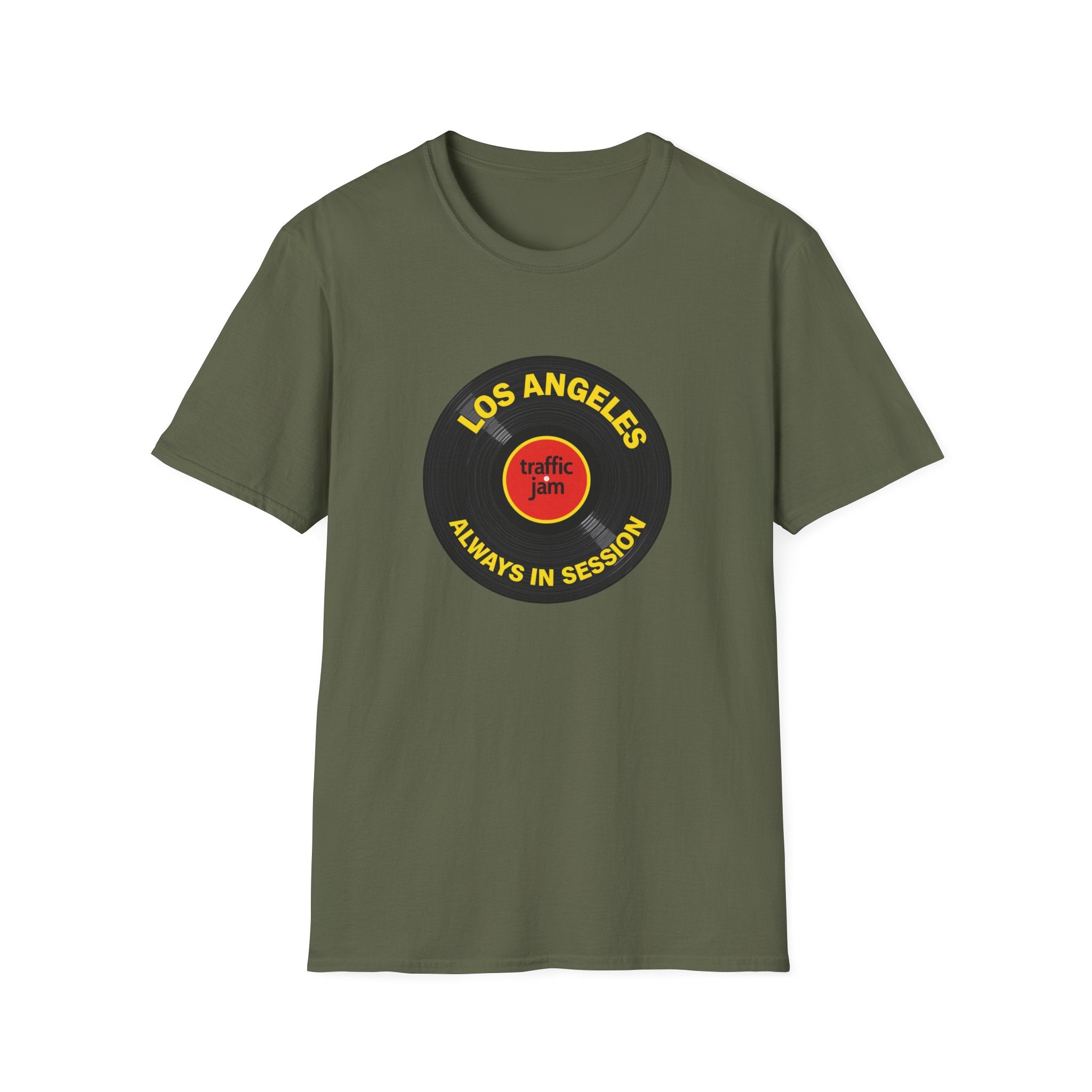 T-Shirt — Los Angeles Traffic Jam Vintage Record Design (“Always In Session”)