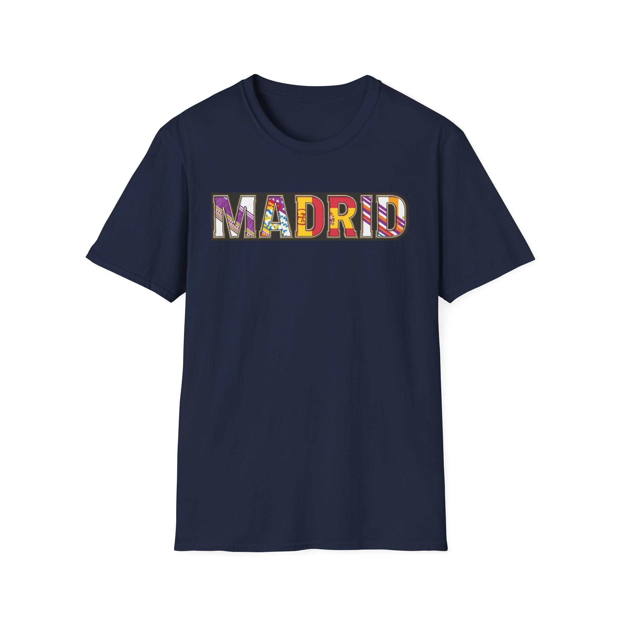 Madrid Colorful Lettering T-Shirt | City Typography Travel Shirt