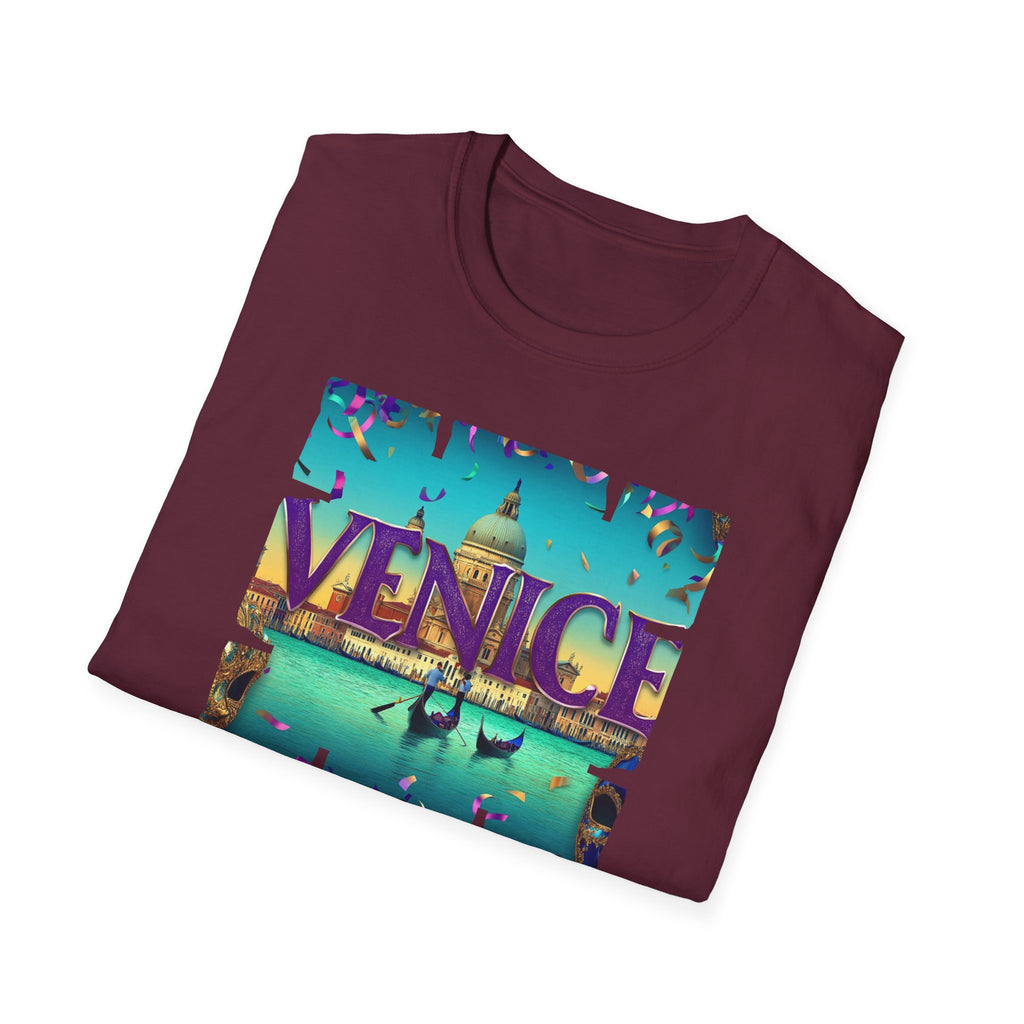 Venice Retro Travel Poster T-Shirt | Italian Canal Gondola Design