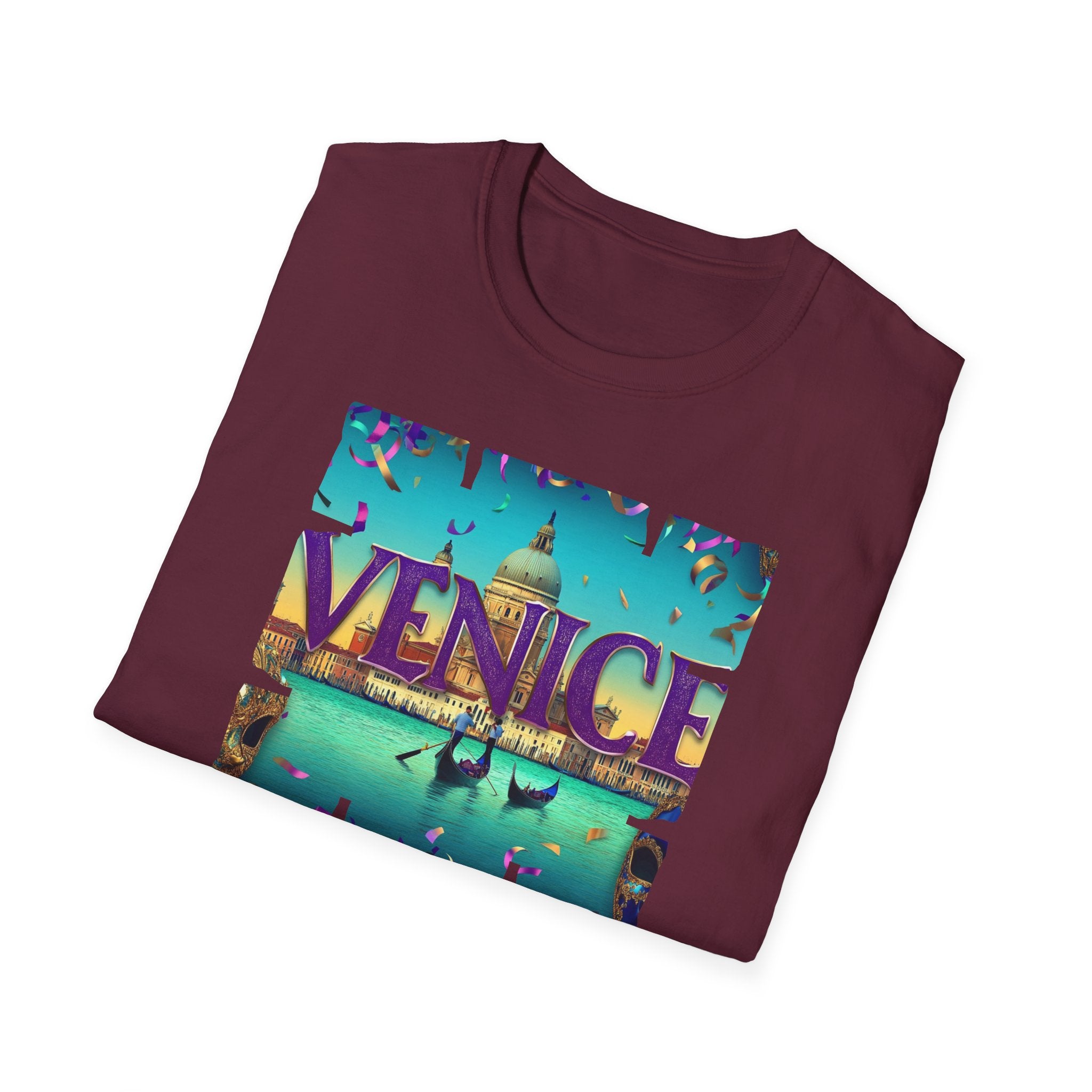 Venice Retro Travel Poster T-Shirt | Italian Canal Gondola Design