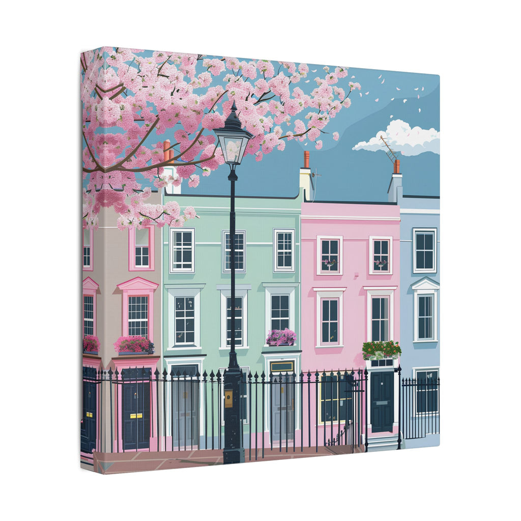 Pastel Row Houses London Canvas