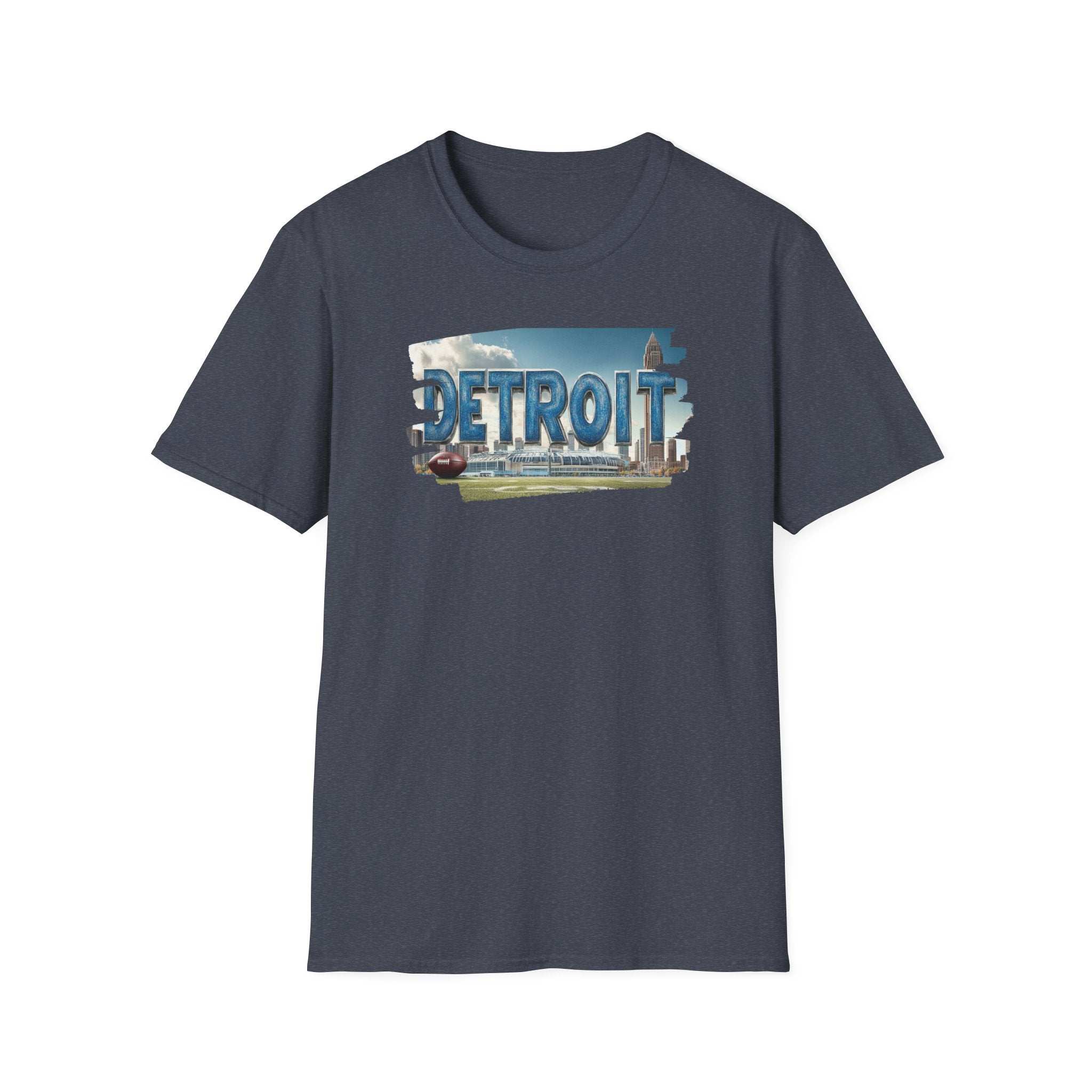 Detroit city skyline brushstroke T-Shirt | Motor City typography