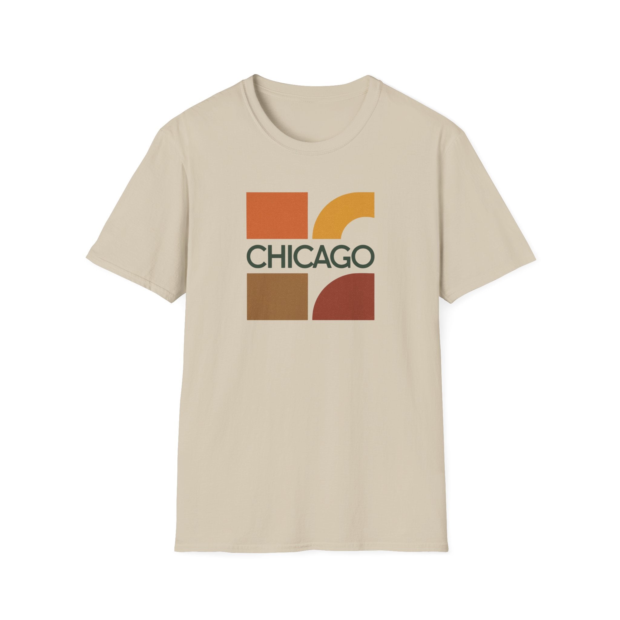 Retro Chicago Square Logo T-Shirt | Mid-Century City Design