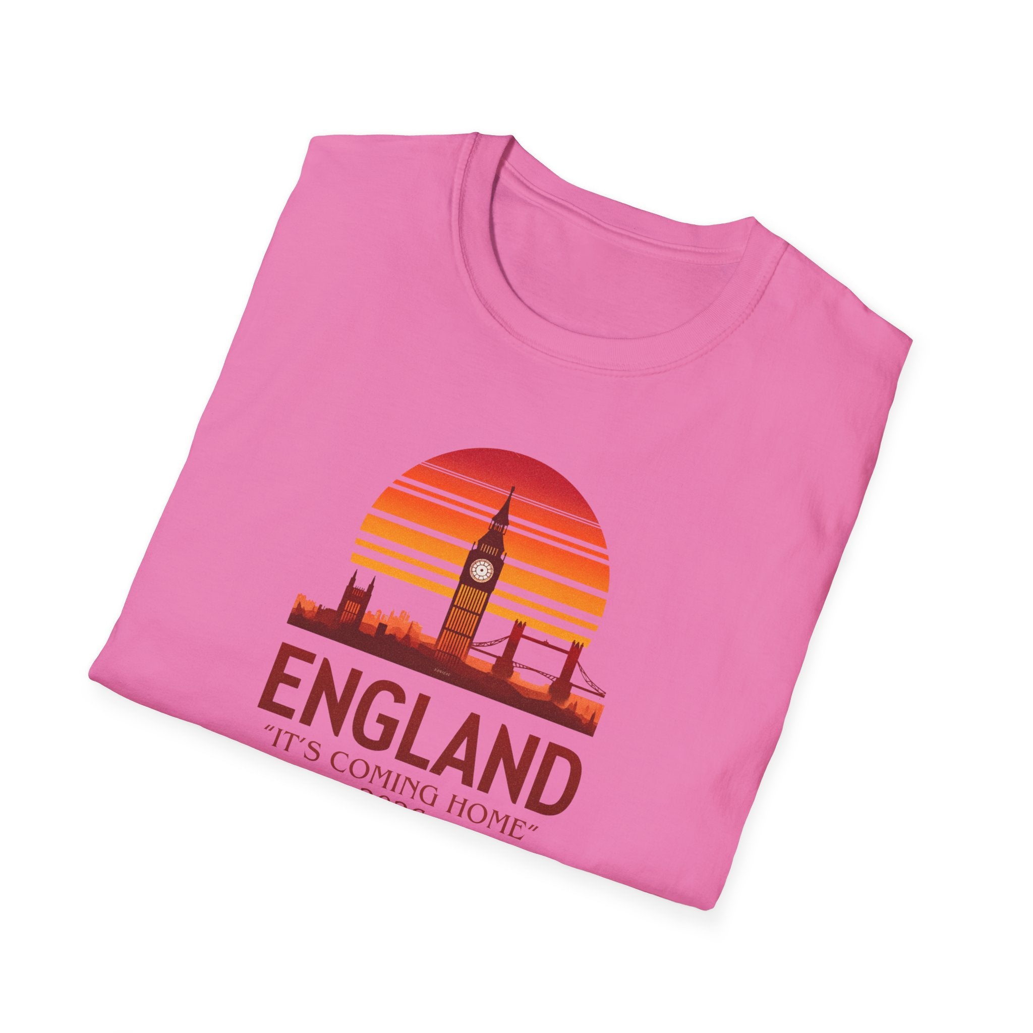 England Skyline World Cup 2026 T‑Shirt — "England It's Coming Home" Retro Sunset Tee