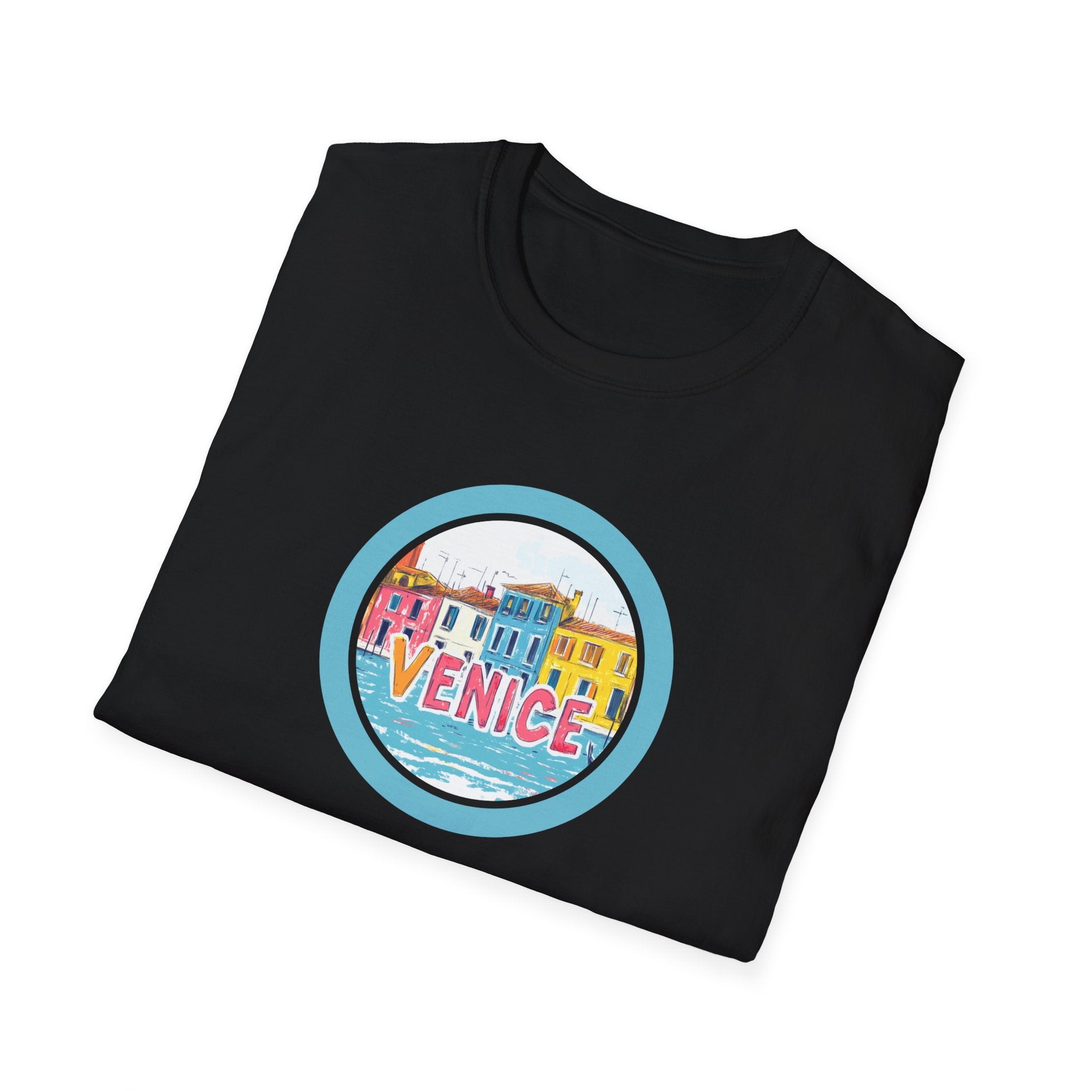 Colorful Venice Canal Illustration T-Shirt | Travel Souvenir