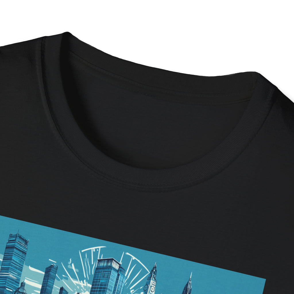 Manchester skyline T-Shirt | Cityscape graphic tee, England travel souvenir