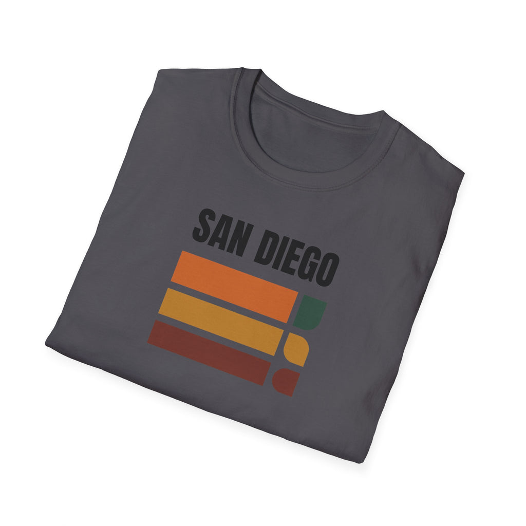 San Diego Retro Stripes T-Shirt | Vintage Sunset City Design