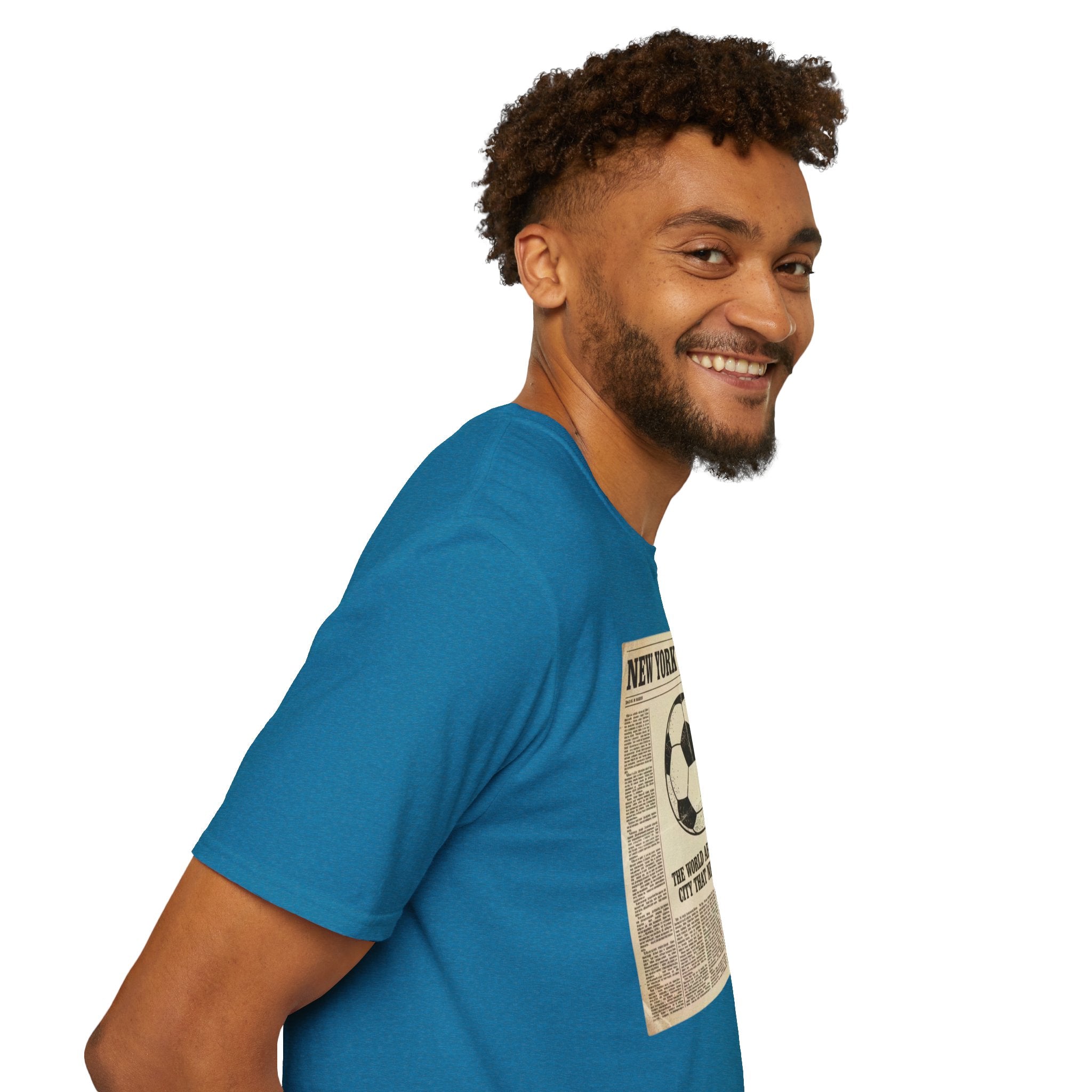 Soccer Newspaper T-Shirt — New York City 2026 Vintage Soccer Tee