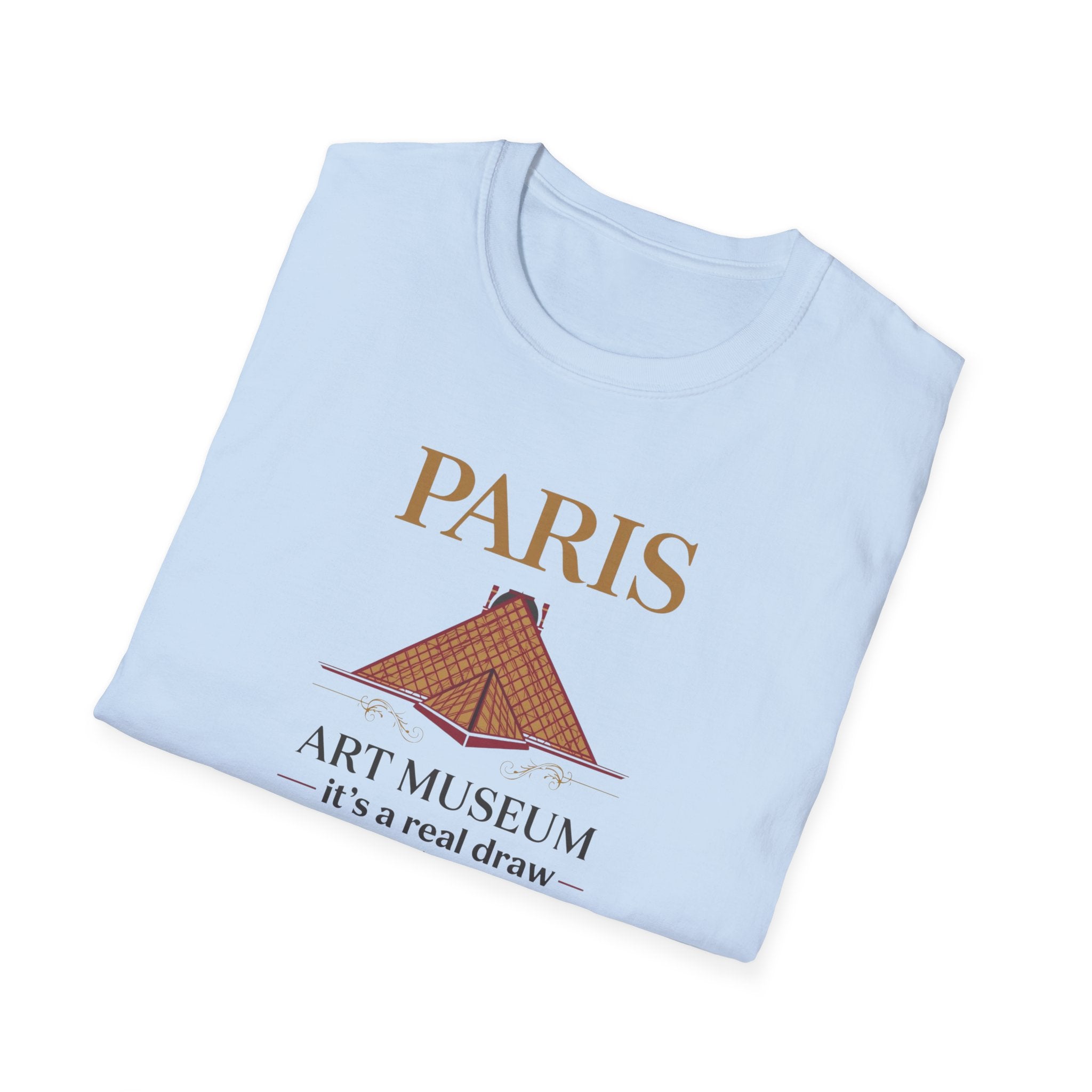 Paris Art Museum T-Shirt – 'It's a Real Draw' Louvre Pyramid Graphic Tee