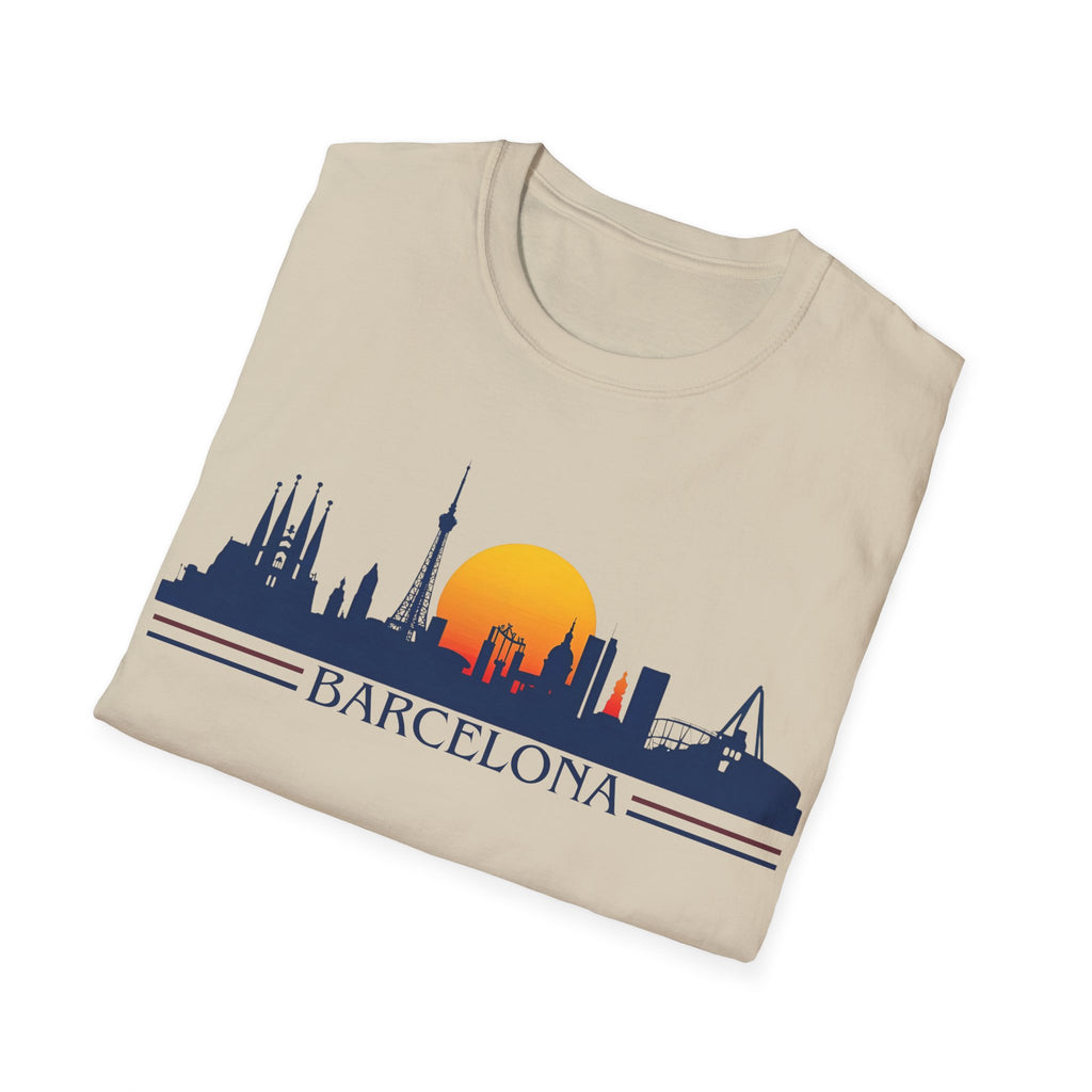 Barcelona skyline sunset T-Shirt | Spanish cityscape tee