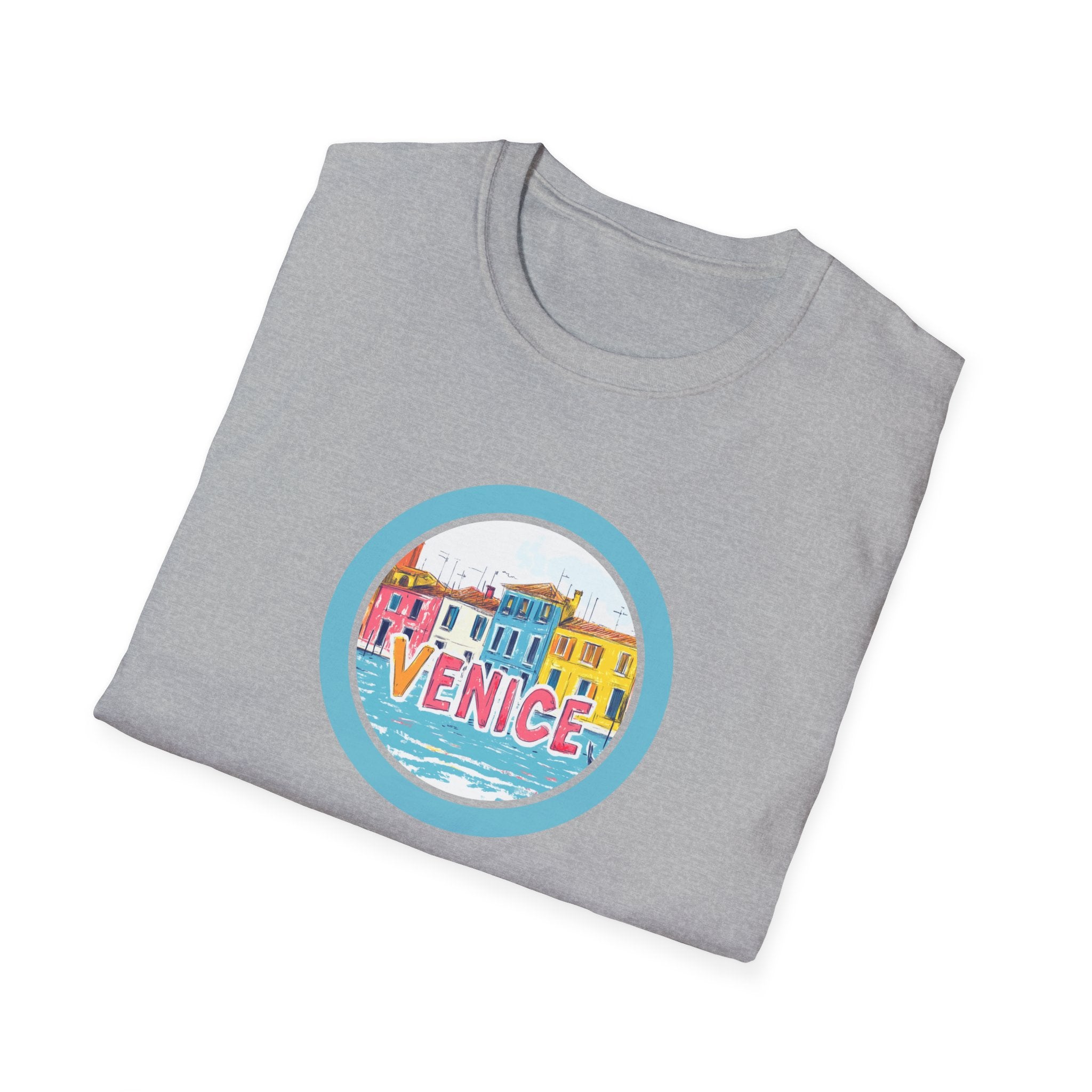 Colorful Venice Canal Illustration T-Shirt | Travel Souvenir