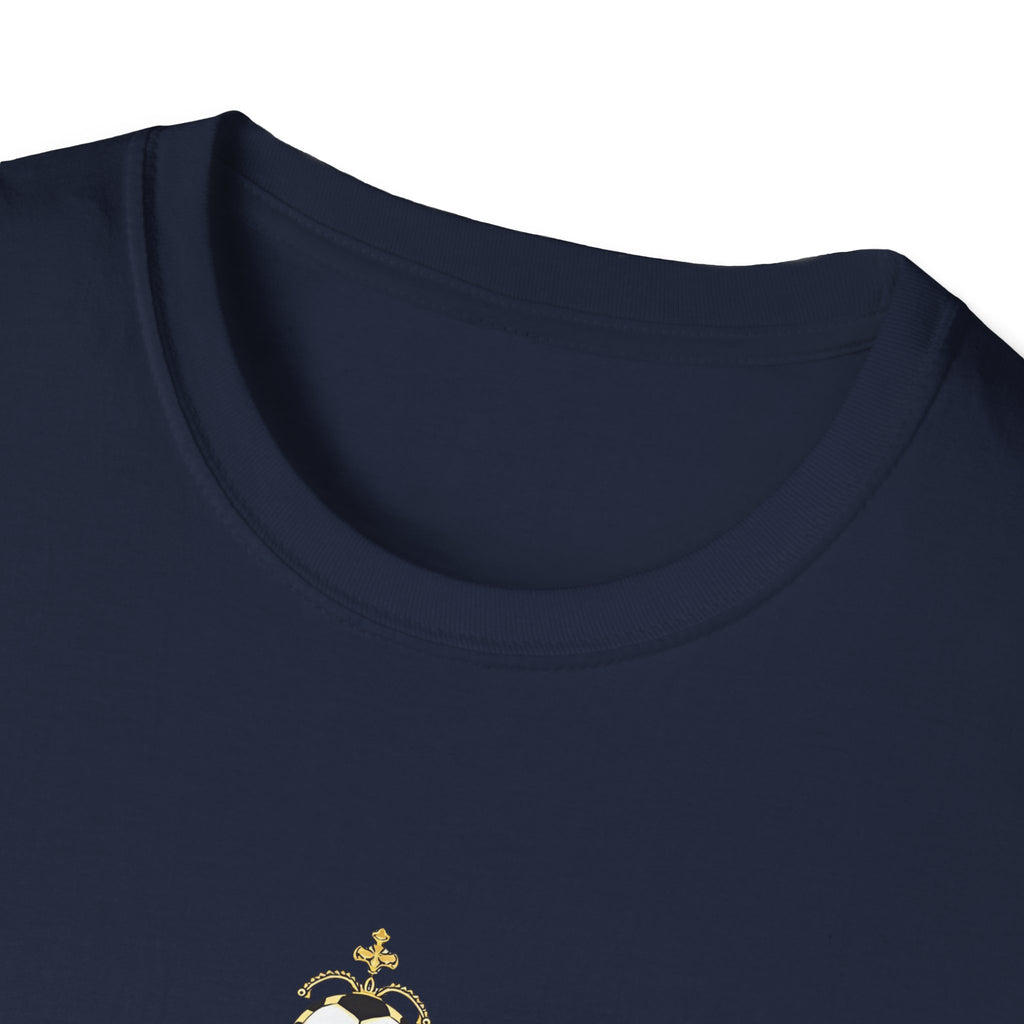 Madridista Crown T-Shirt | Soccer Fan Tee, Royal Purple Gold Crest