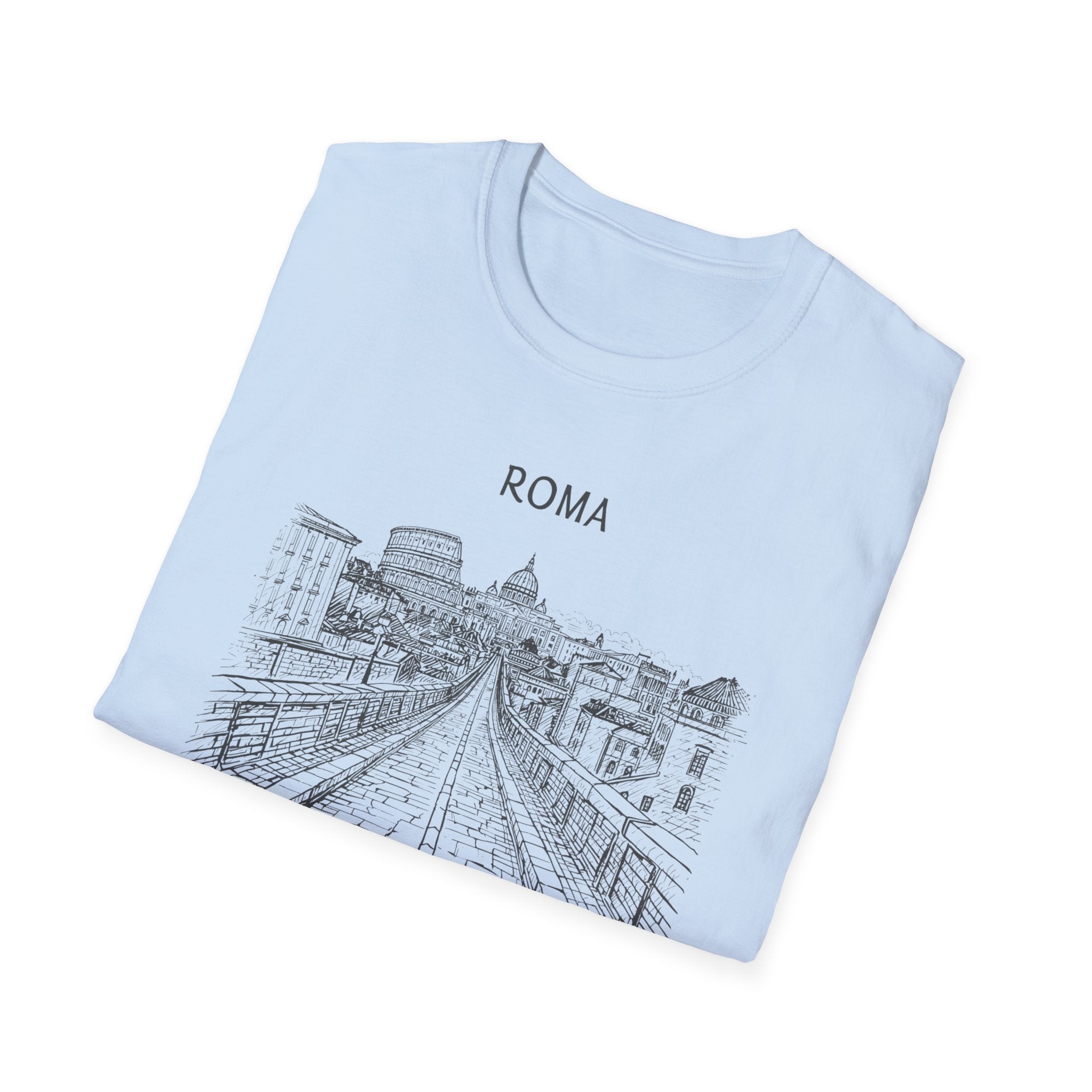 Rome skyline sketch T-Shirt | Ponte Sant'Angelo illustration, travel souvenir