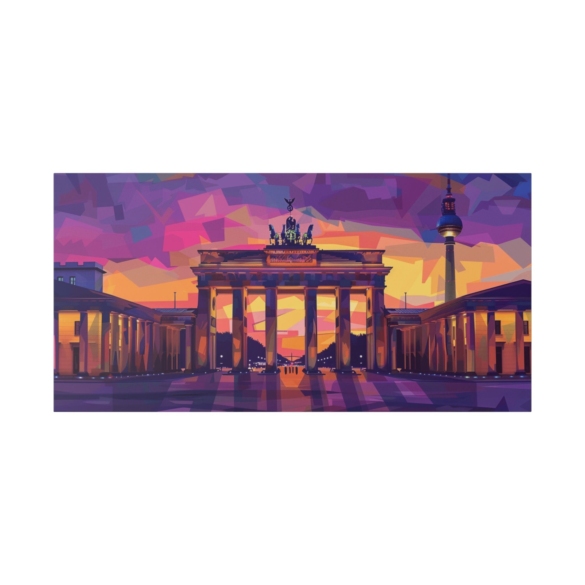 Brandenburg Gate Sunset Canvas — Colorful Berlin Landmark Wall Art