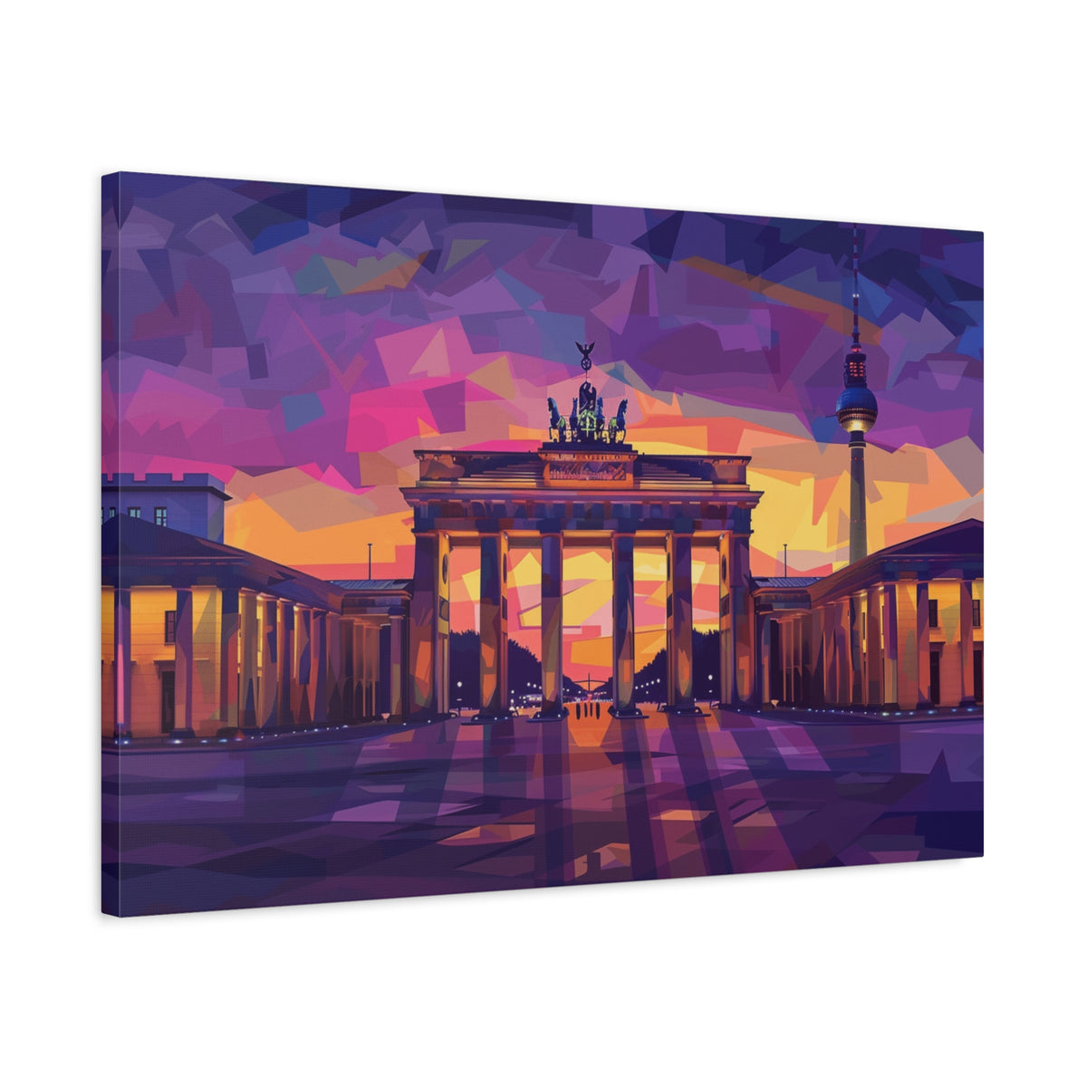 Brandenburg Gate Sunset Canvas — Colorful Berlin Landmark Wall Art